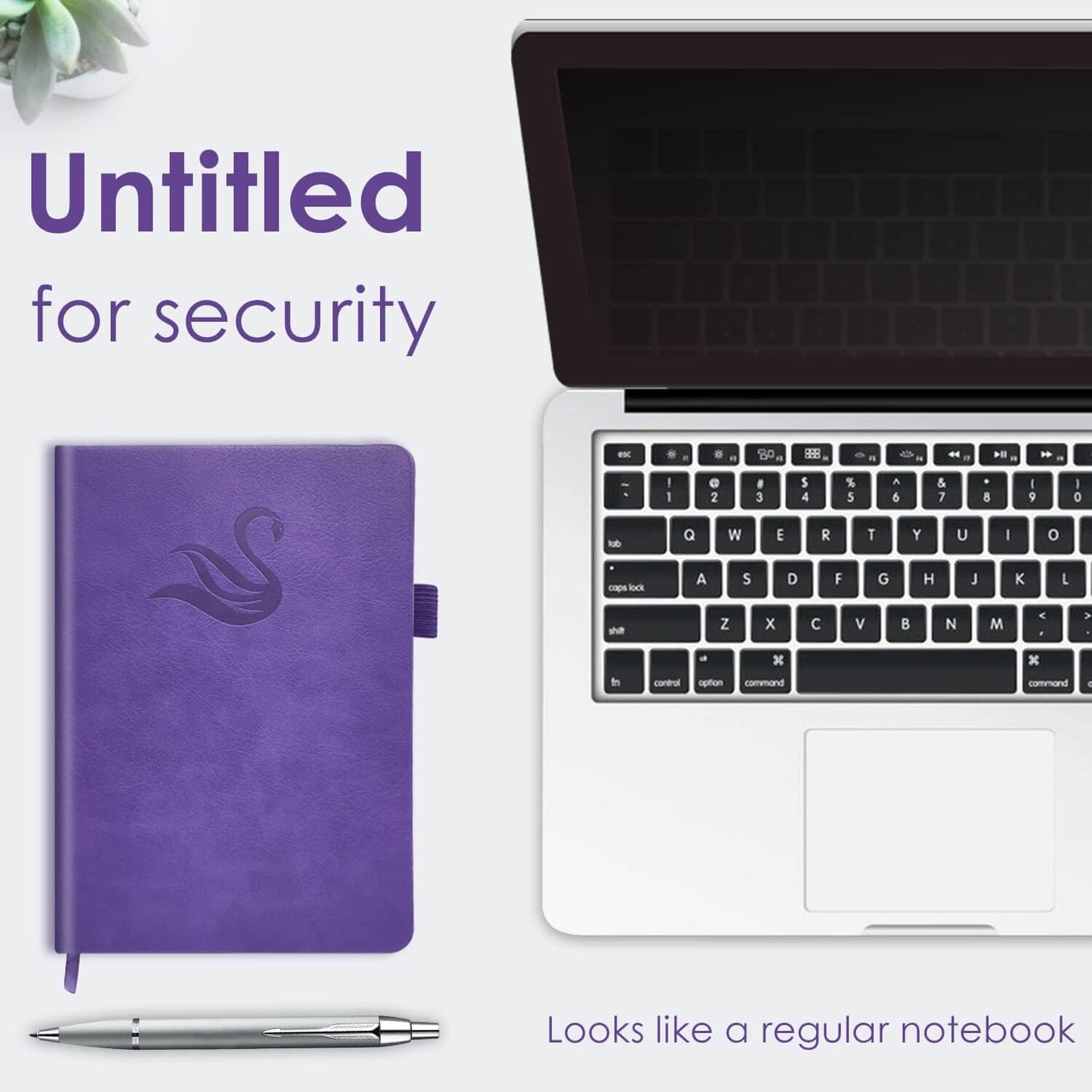 Elegant Password Book with Alphabetical Tabs - Hardcover Password Book for Internet Website Address Login - 5.2" x 7.6" Password Keeper and Organizer w/Notes Section & Back Pocket (Violet Purple)