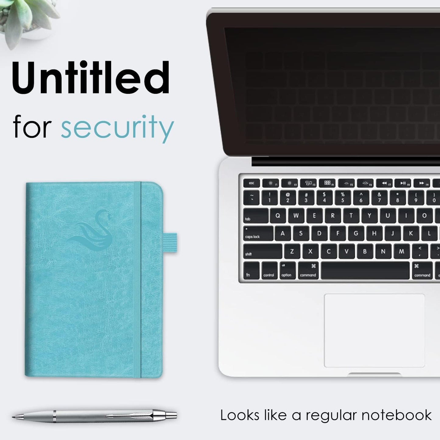 Elegant Password Book with Alphabetical Tabs - Hardcover Password Book for Internet Website Address Login - 5.2" x 7.6" Password Keeper and Organizer w/Notes Section & Back Pocket (Turquoise)