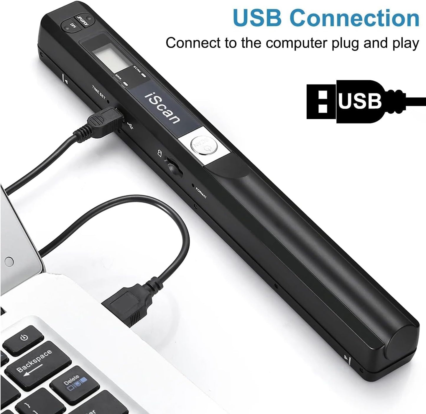 Portable Scanner, Photo Scanner for A4 Documents, Scanners for Computers, Document Scanner in 900 Dpi with 16G SD, Uploads Images to Computer Via USB Cable, Needn't Driver, JPG/PDF