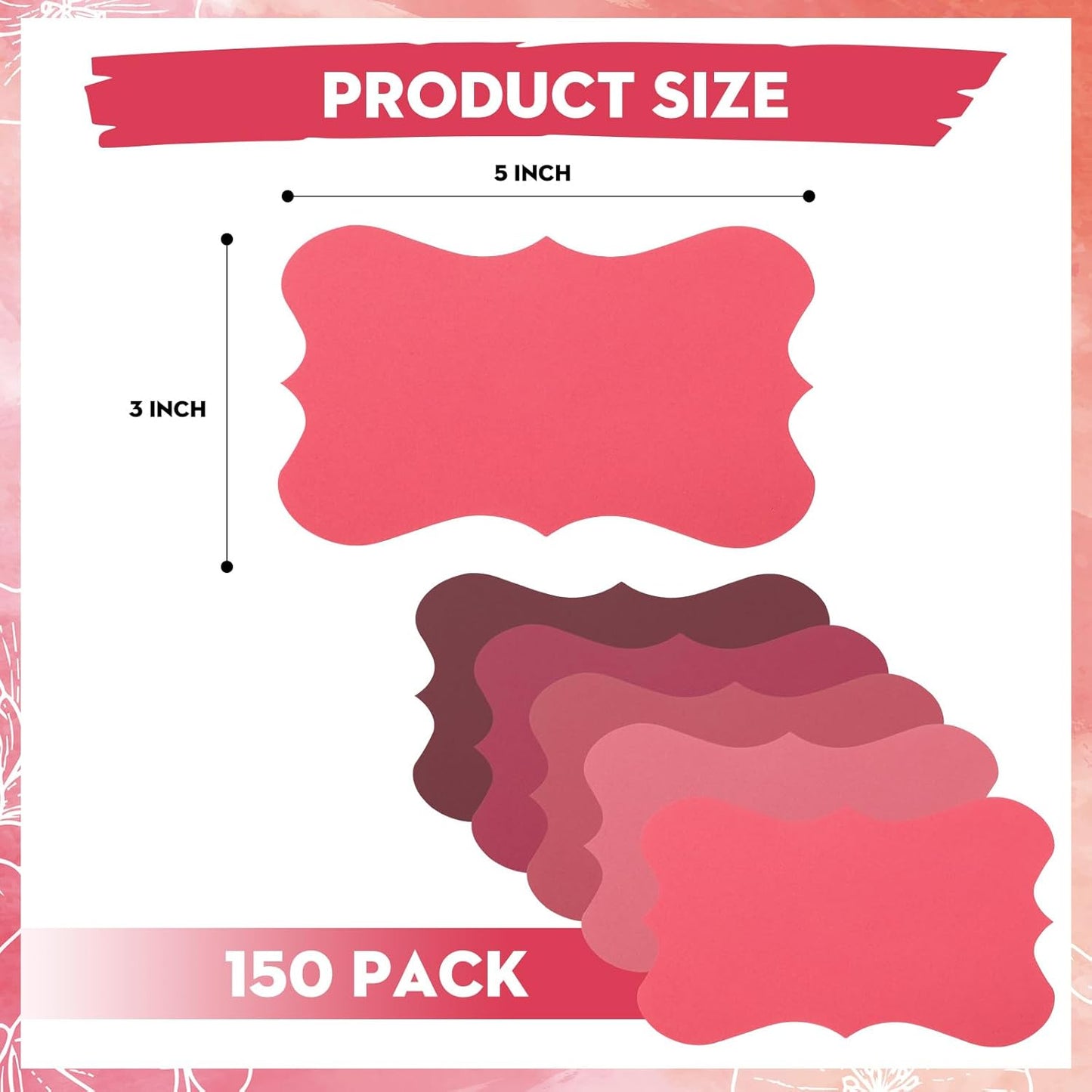 150 Pack Red Blank Index Cards 3x5 Colored Notecards for Office School Learning Game Cards