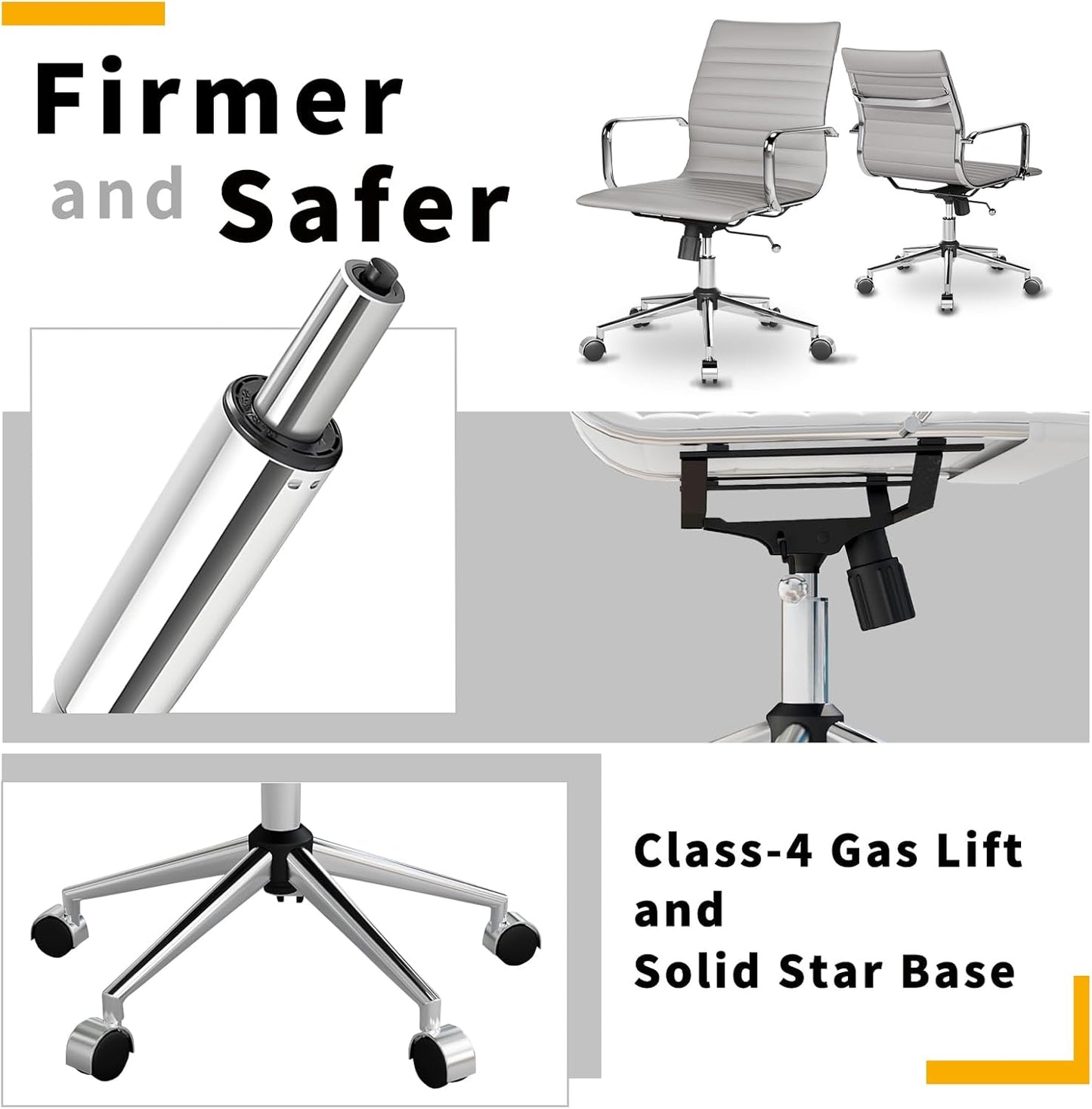 Chair, Desk Computer Chair ，with Armrests ，Ergonomic Office Chair for Home and Office, 17.32 x 22.83 x 35.43 inches, Multiple Colors (Grey)