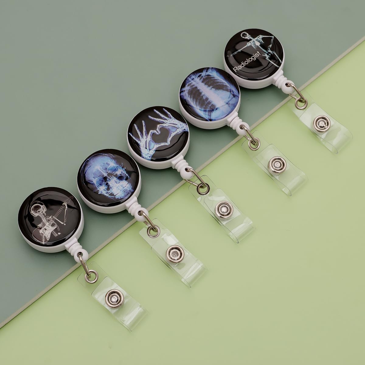 16pcs Badge Reels Retractable Badge Holders,Id Badge Holders Retractable with Clip,Cute Badge Reel for Men,Women,Girls 12