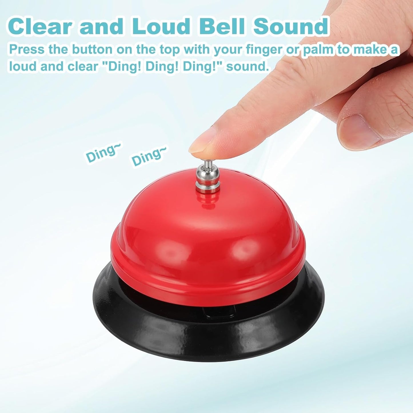 uxcell 2Pcs Desk Service Call Bell, 3.35 Inch Metal Dinner Service Bell Ring for Hotel Restaurant Reception Area and Wedding Party Events, Red