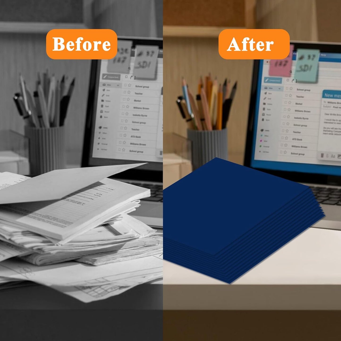 Two Pocket Folders,25 Pack Blue Folders with Pockets Fit Letter Size Paper,Thick Paper File Folder for School Office Business Home,Assorted 6 Colors