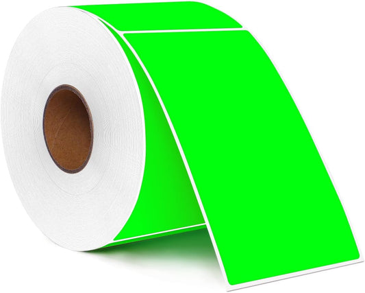 PARLAIM 3 X 5 Inch Rectangle Adhesive Color Coding Stickers,Square Inventory Label Stickers -500Per Dispenser Box (Fluorescent Green)