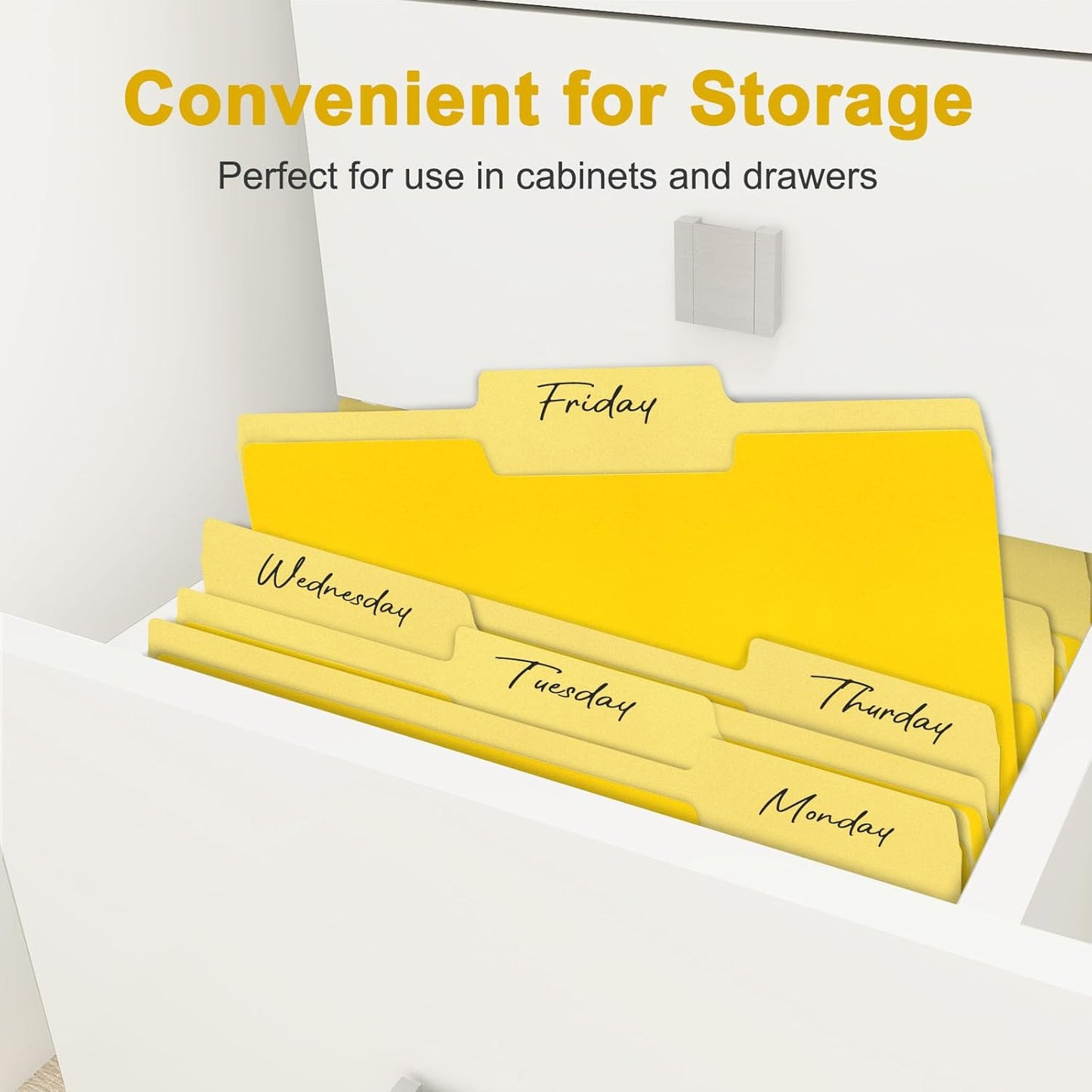 ViVin File Folder, 50 Pack Colored File Folders with 1/3-Cut Tabs, Fits 8.5 * 11 Letter Size Paper, Manilla Folders for Home Office School Documents(Yellow)