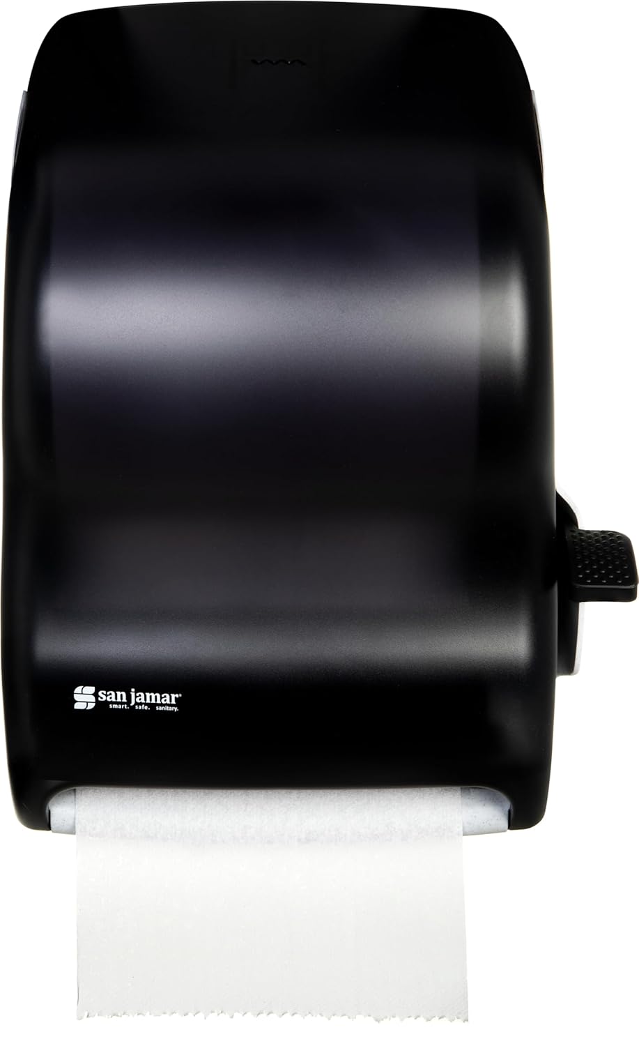 San Jamar Classic Paper Towel Dispenser with Lever for Bathroom, Kitchens, Restaurants, and Cafeterias, Plastic, For Universal 800' 8" Rolls, Black Pearl