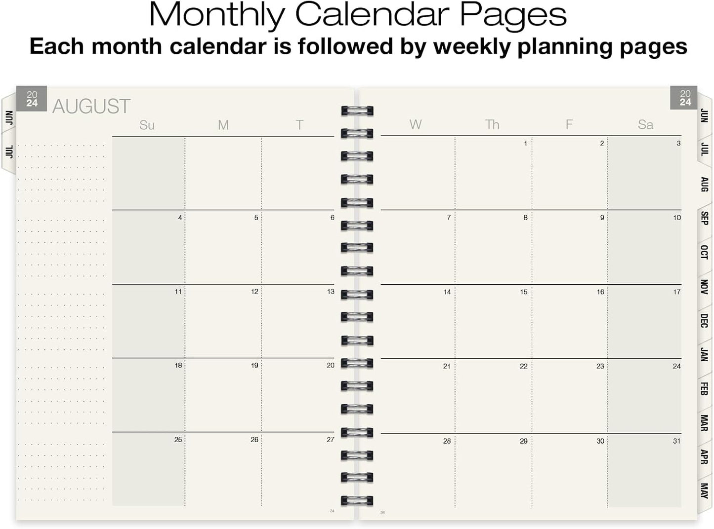 Global Printed Products Essential 8.5"x11" Monthly & Weekly 2024-2025 Planner - (8.5" x 11" - June 2024 Through July 2025)