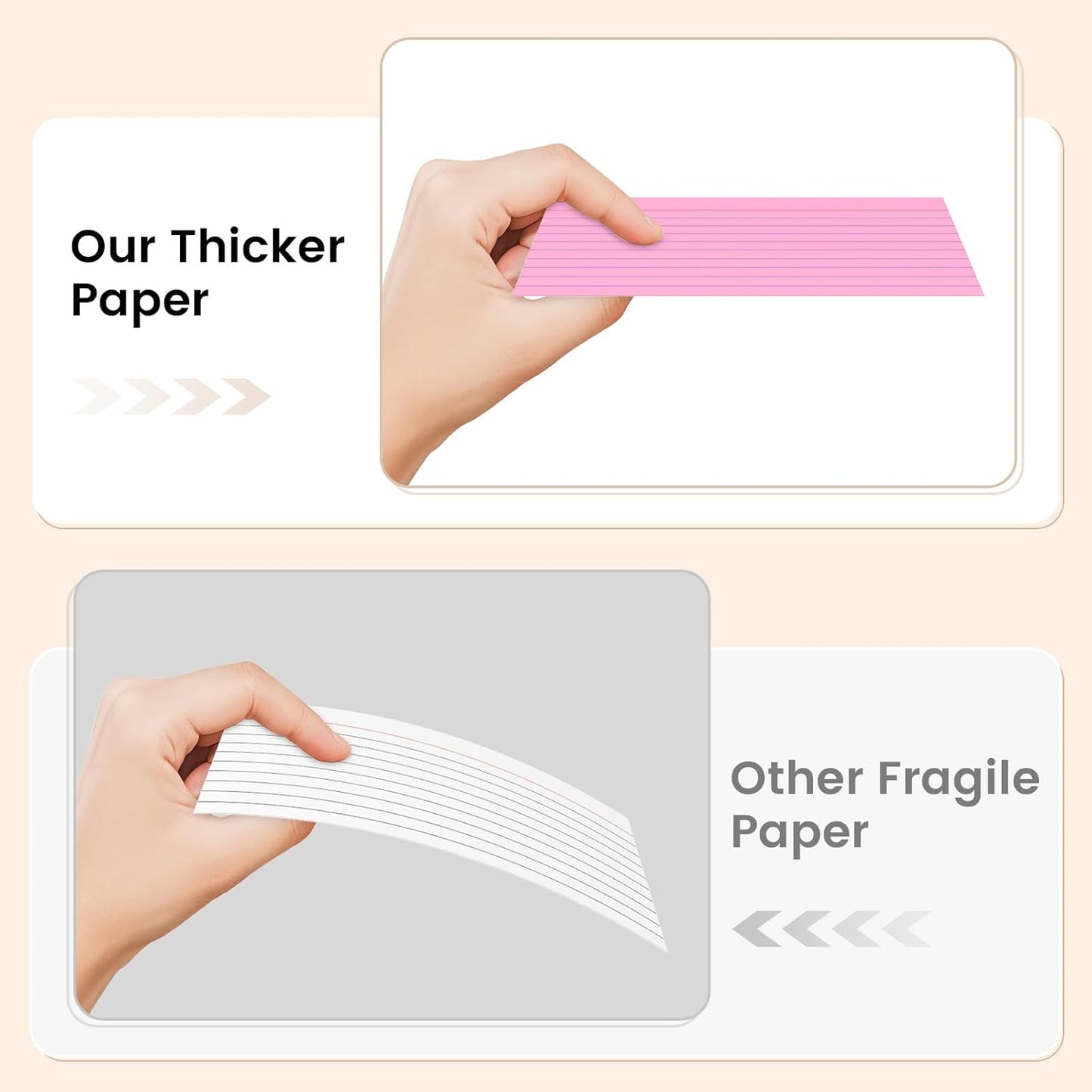 Index Cards 3x5 Inch, 300sheets, Flash Cards,Ruled Lined Pink Note Cards Paper For Studying, Schools Supplies, College, Office And Home Organization, Note Taking Supplies