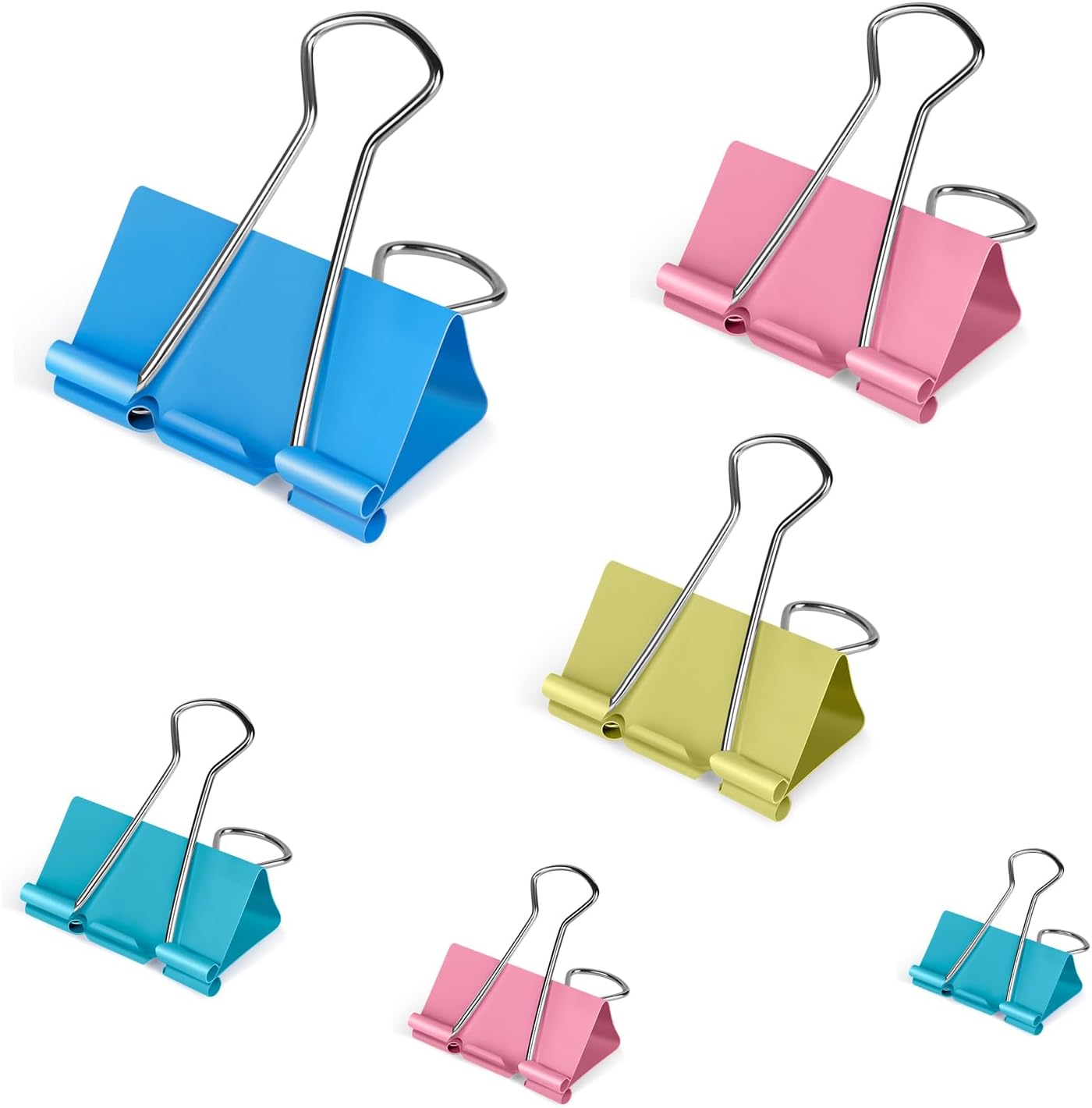 Binder Clips Assorted Sizes, 120 Pcs Colored Paper Clips, Extra Large, Large, Medium, Small, Mini, Micro