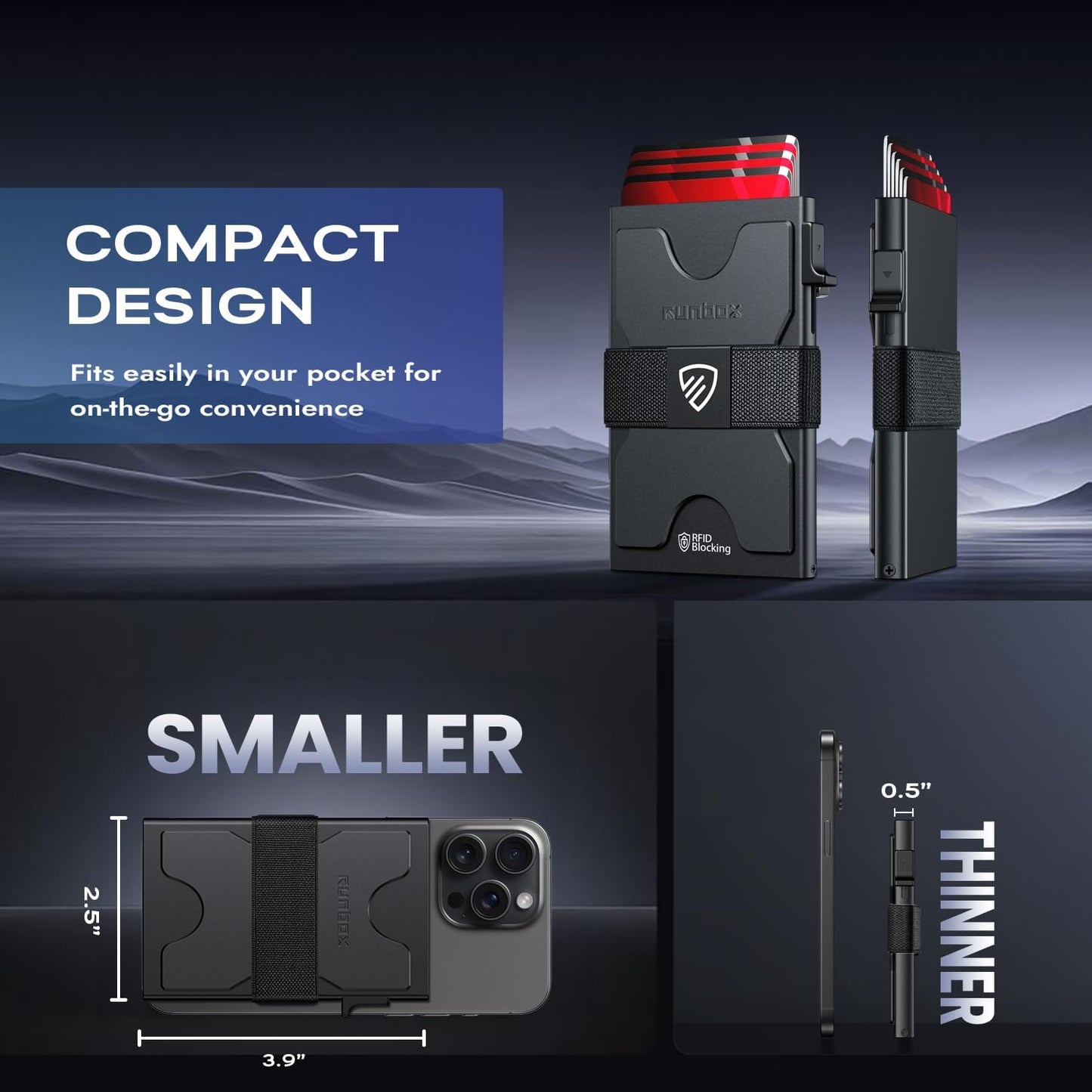 Mens Card Cases, Slim Card Holder Wallet for Men and Women, Minimalist RFID Blocking Wallet with Pop-Up Function, Thin Design, Metal Card Cases Holds 6+6 Cards, Gifts for Men, Men's Accessories