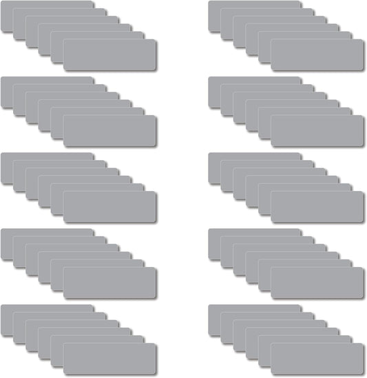 Magnetic Dry Erase Magnets Labels 3x1 inches, Reusable Name Tags, Organizing Schedules in Office/Classroom. Work on Fridge/White Board (Grey 60Pcs)