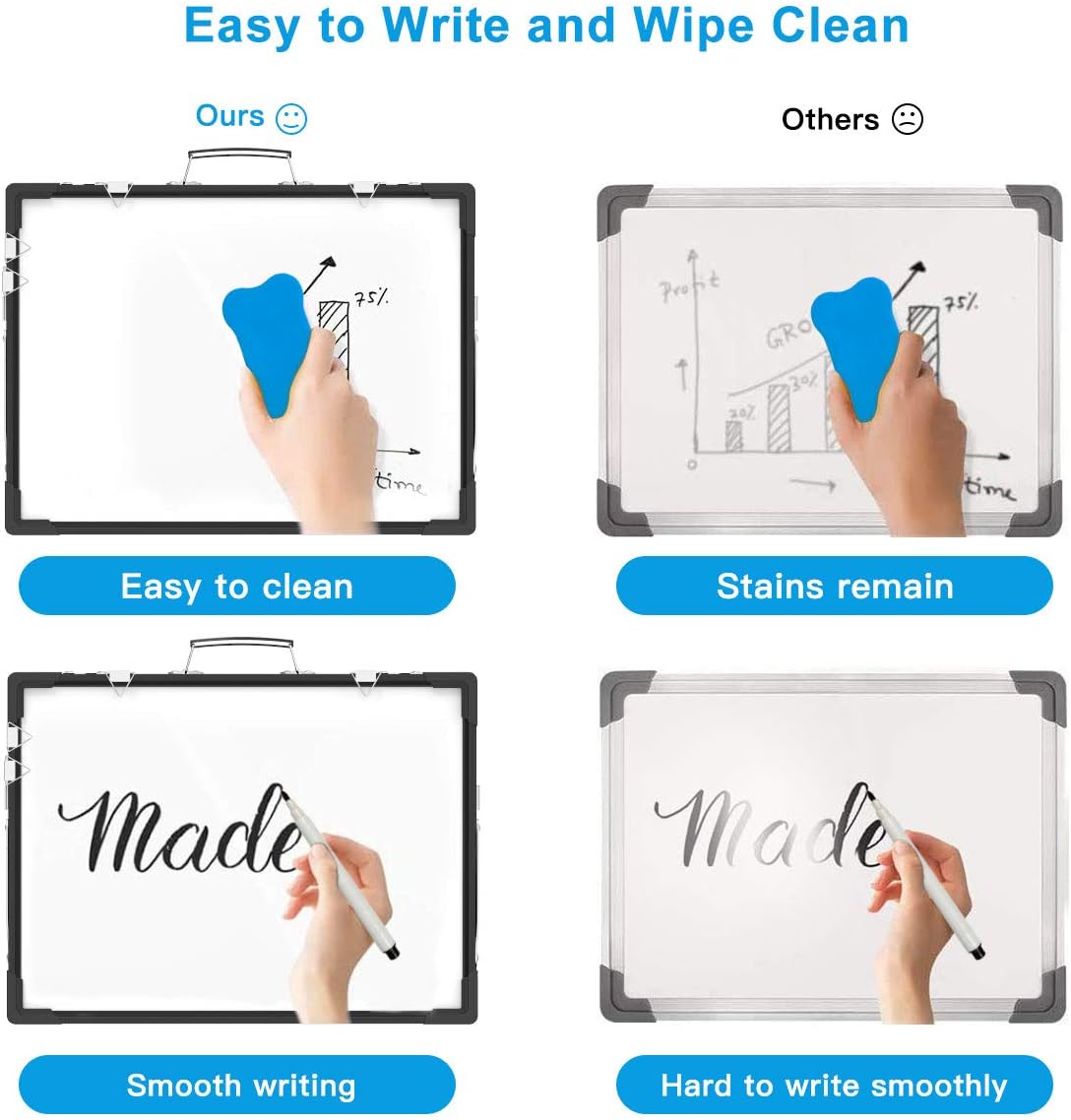 Whiteboard Dry Erase Boards, Portable White Board Double Sided Magnetic Board Stand,Foldable Hanging Wall Desktop Boards Easel for Kids Students Teacher for School Home Kitchen Office 24x18 Inch