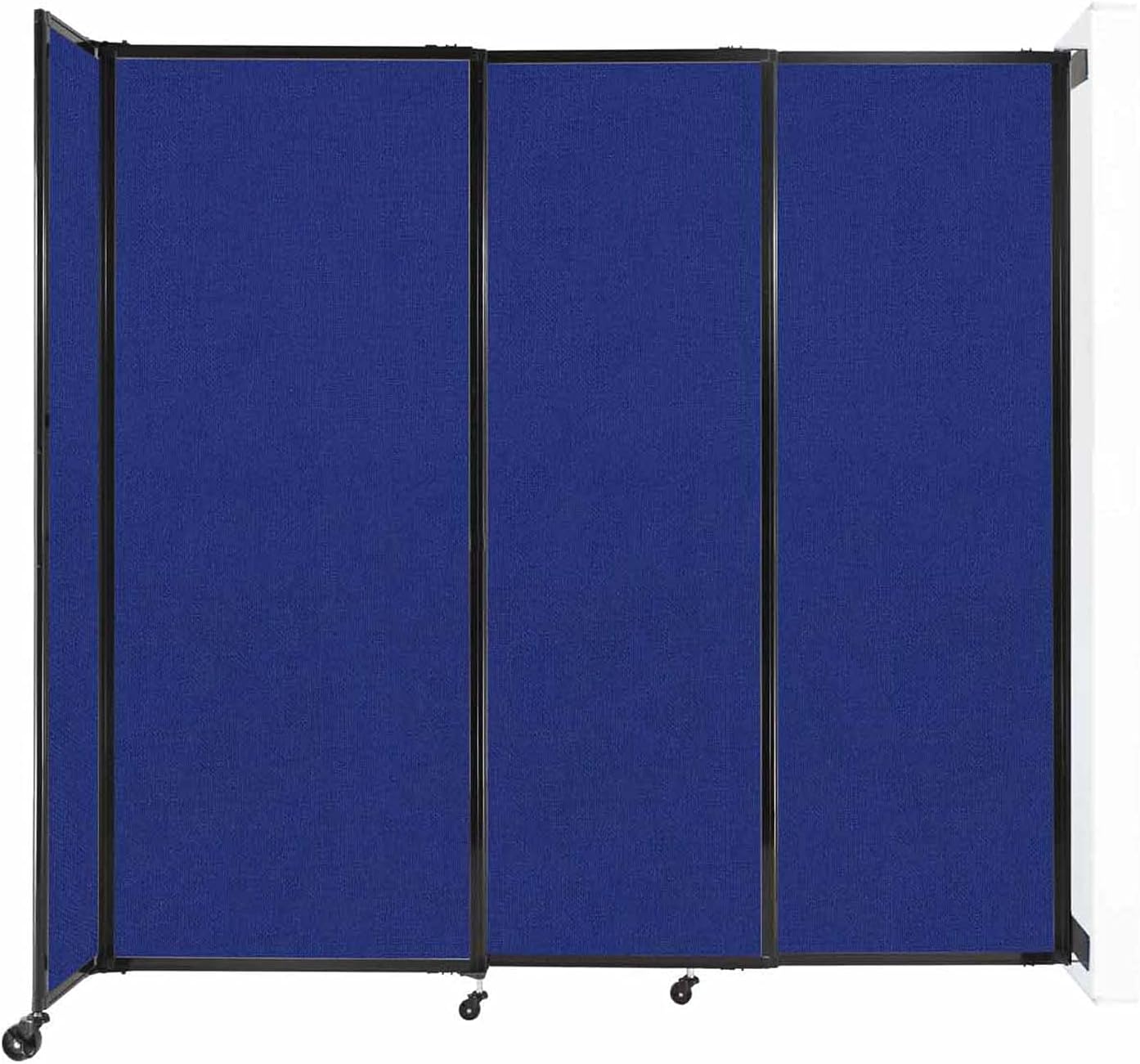 Wall-Mounted Sliding StraightWall Room Divider | Adjustable Widths | Locking Wheels | Room Separator | Up to 7'2" Wide x 6'10" Tall Royal Blue Fabric Panels