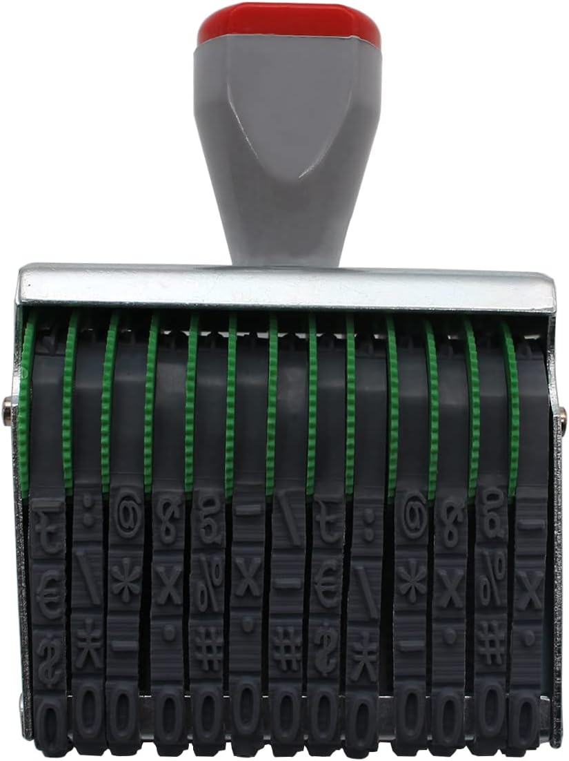 13 Digits Office Stamps,Rubber Number Stamp Business Stamps Changeable Stamp Rolling Wheel Stamp Date Stamp,Multi- Functional Creative Symbol Office Personalized Custom Logo Stamp