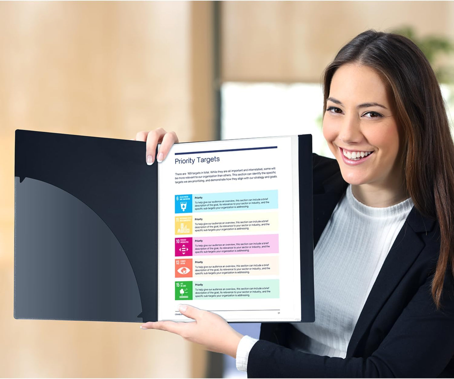 Dunwell Presentation Binder 24-Pocket, Displays 48 Pages, 8.5x11 Portfolio Binder with Plastic Sleeves, Storage and Organizer for Documents, Certificates, Projects, Photos (3 Pack, Black)