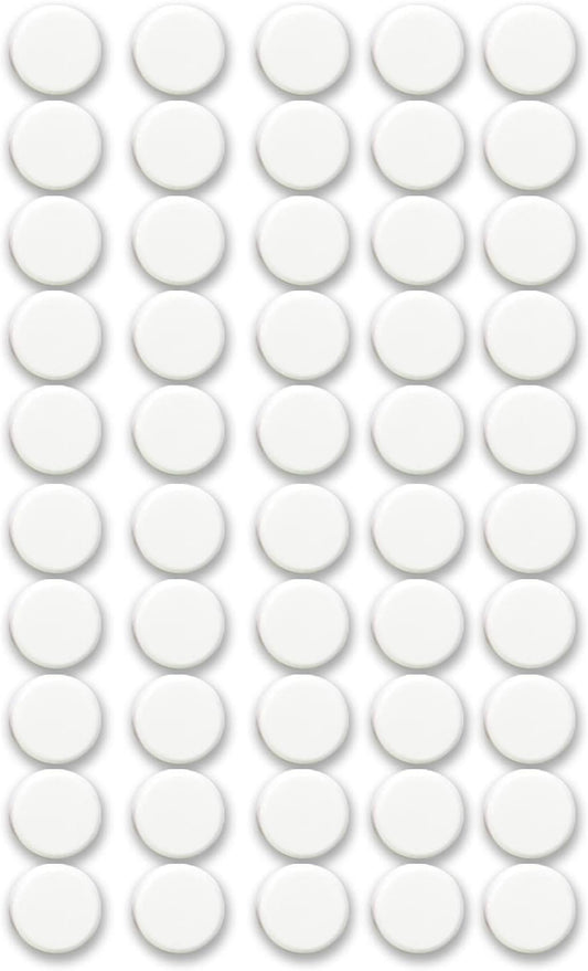 Qualsen Fridge Magnets, 50pcs Refrigerator Magnets, Small Magnet for Whiteboard, Mini Cute Magnet for Fridge, Locker, White Board, Kitchen, Office, Classroom (White)