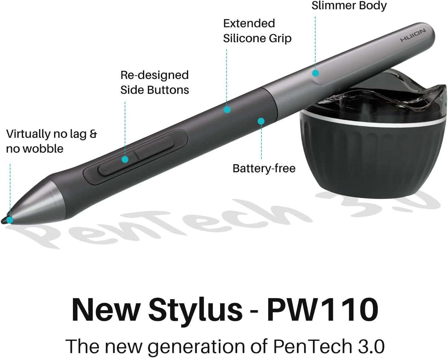 2023 HUION Inspiroy 2 Large Drawing Tablet, 10x6inch Art Tablet with Scroll Wheel 3-Set 8 Customized Keys Battery-Free Stylus, Graphics Tablet for Drawing, Design, Work with Mac, PC & Mobile, Black