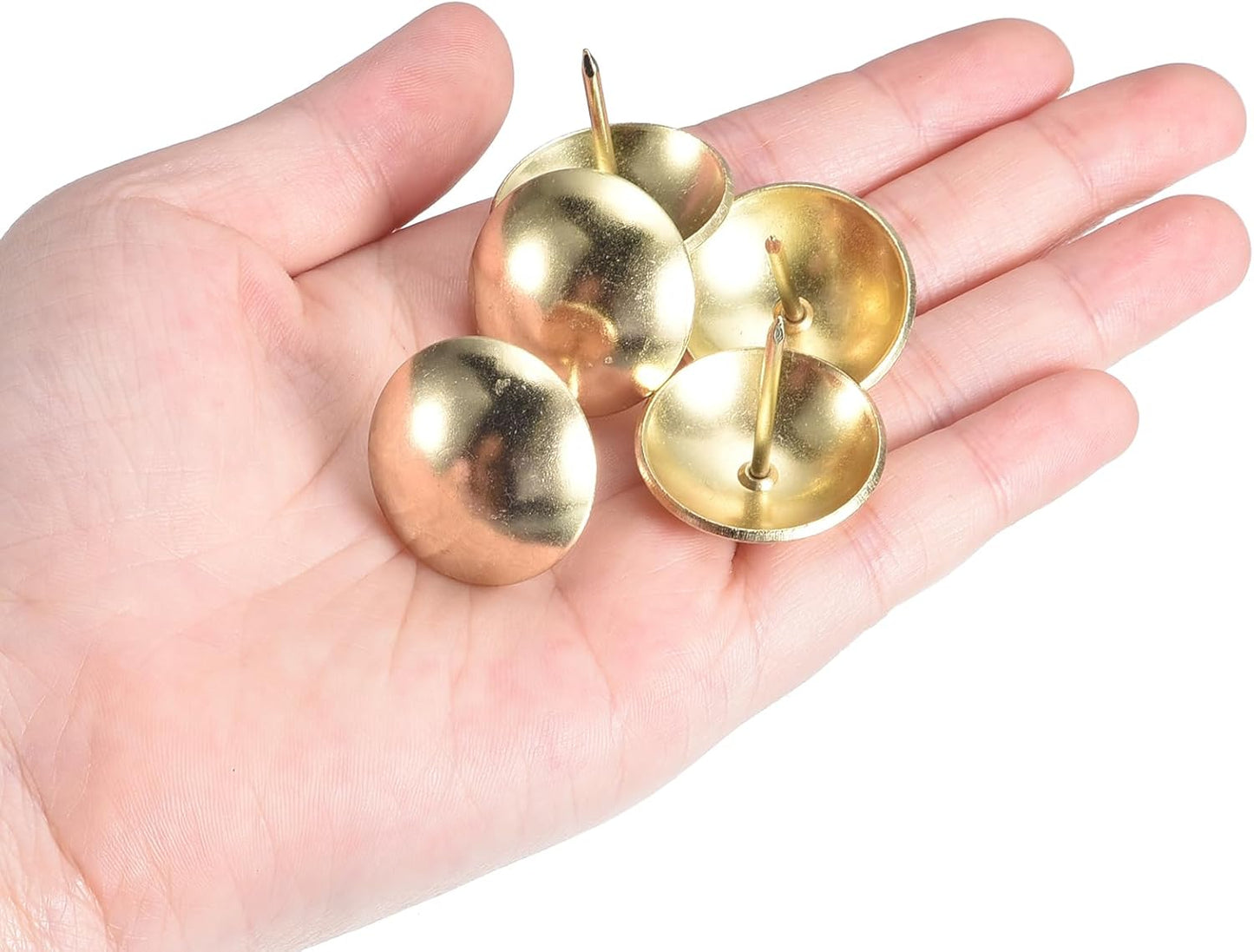 uxcell Upholstery Tacks Nail Pins Furniture, 50Pcs 25x25mm Thumb Tack Pins Assortment Kit Carbon Steel for Home Sofa DIY Decorative Nail Heads Nails, Gold