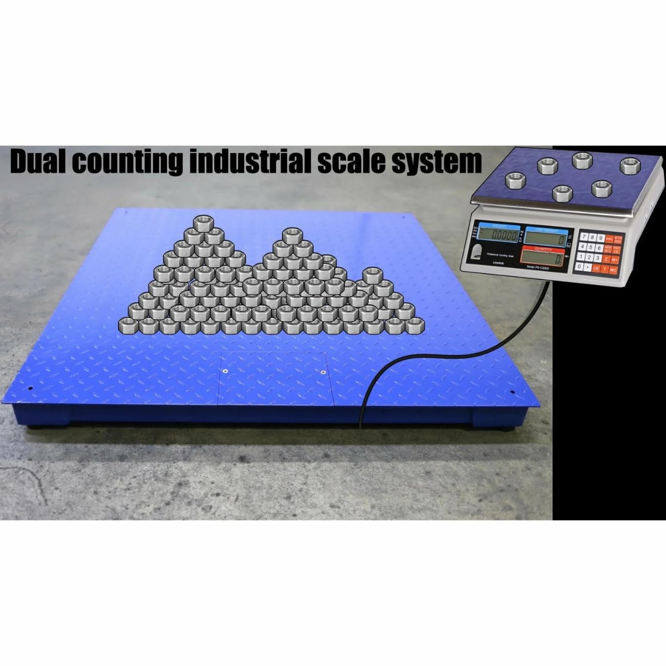 Liberty Scales LS-700-DC Dual Counting Smart Weighing Systems, Size 84" x 84" (7' x 7') - C-Scale (66 lb x .002 lb) / Floor Scale 20.000 lb x 2 lb