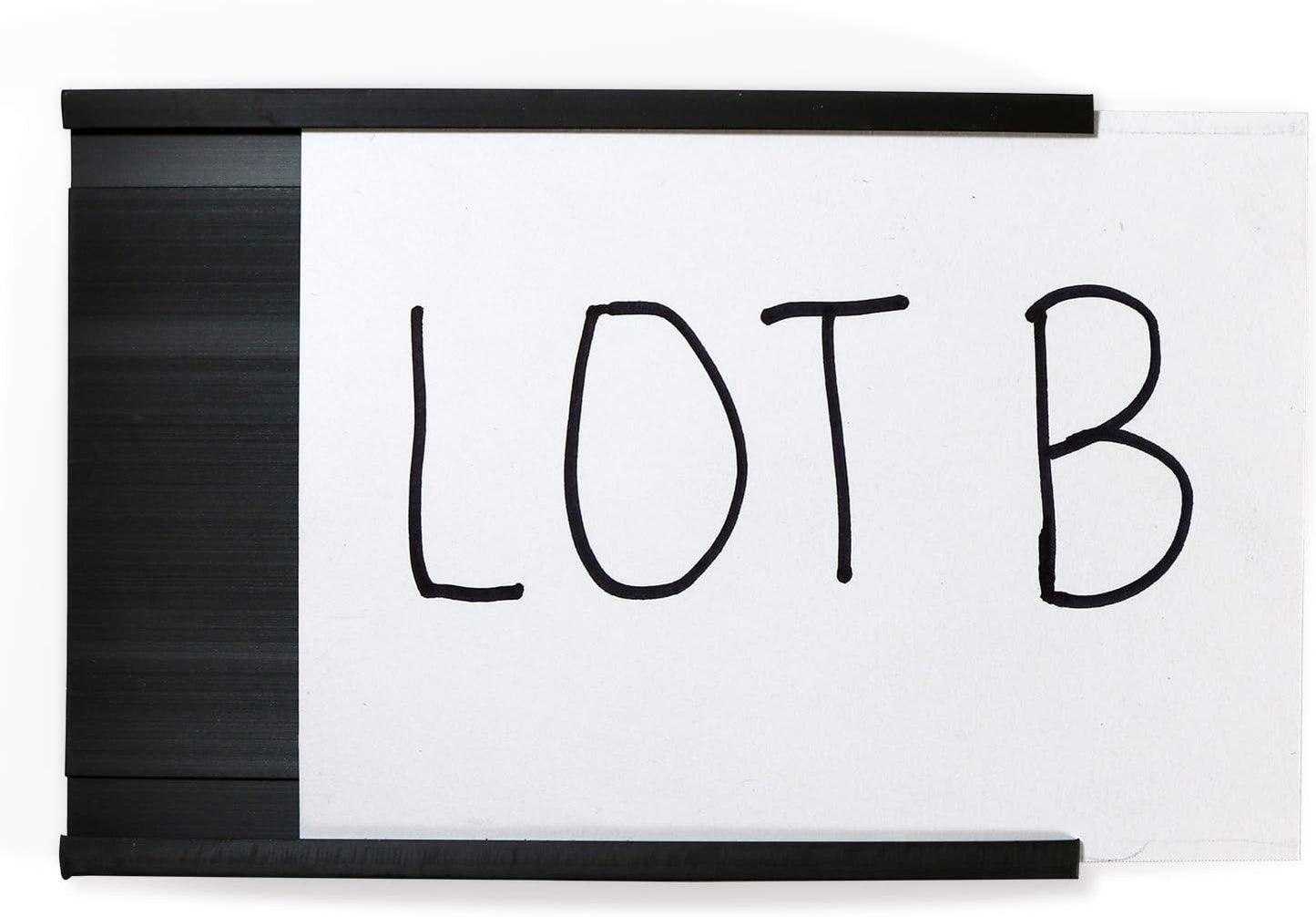 SmartSign (10-Pack) Magnetic C Channel Card Label Holders - 3" x 4" Metal Racks and Shelf Label Holders with Paper Inserts