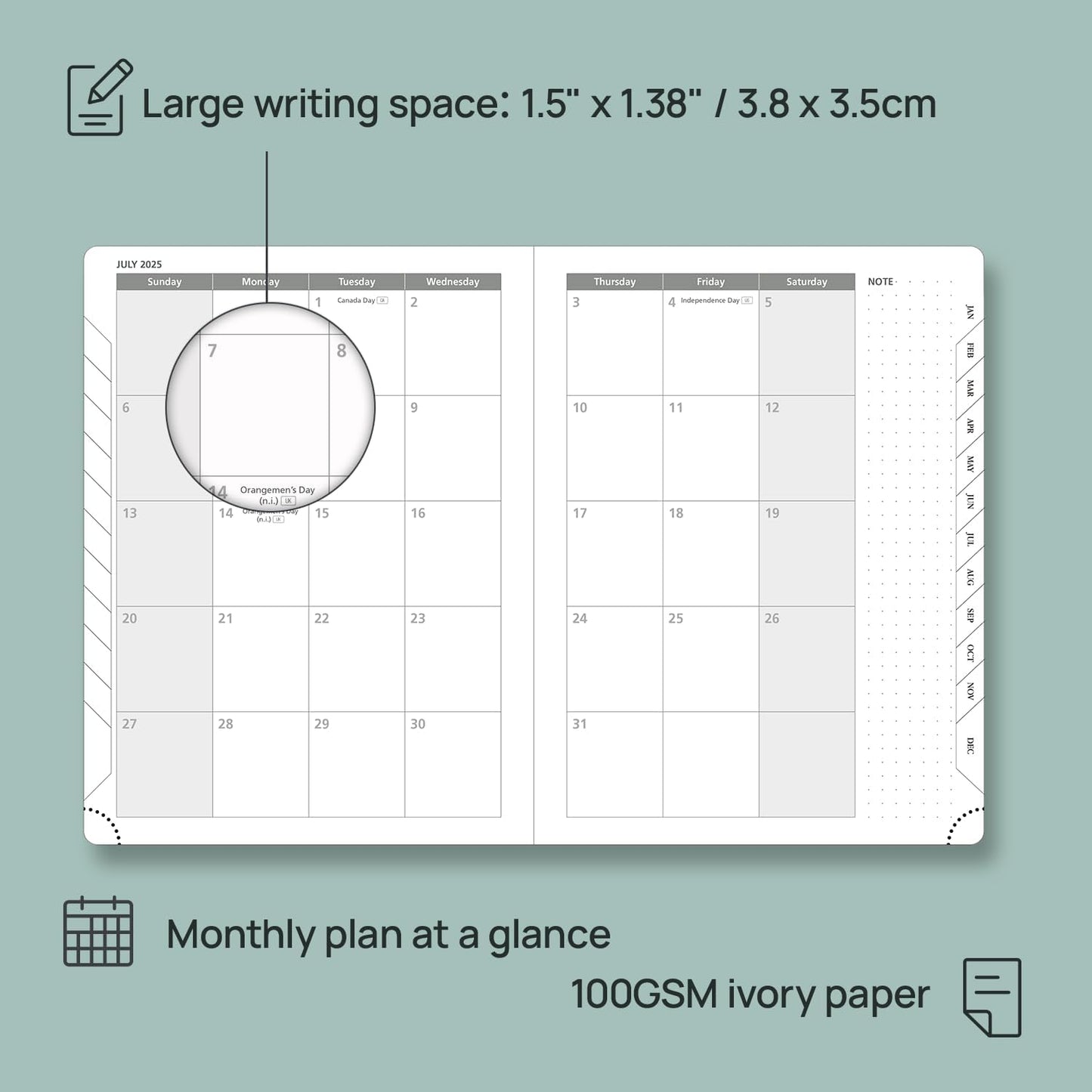 POPRUN Planner 2025-2026 (Medium - 6.5'' x 8.5'') Academic Weekly Calendar (July 2025 - June 2026) with Hourly Time Slots, Monthly Tabs, 100GSM Thick Papers, Leather Soft Cover - Night Sky Blue