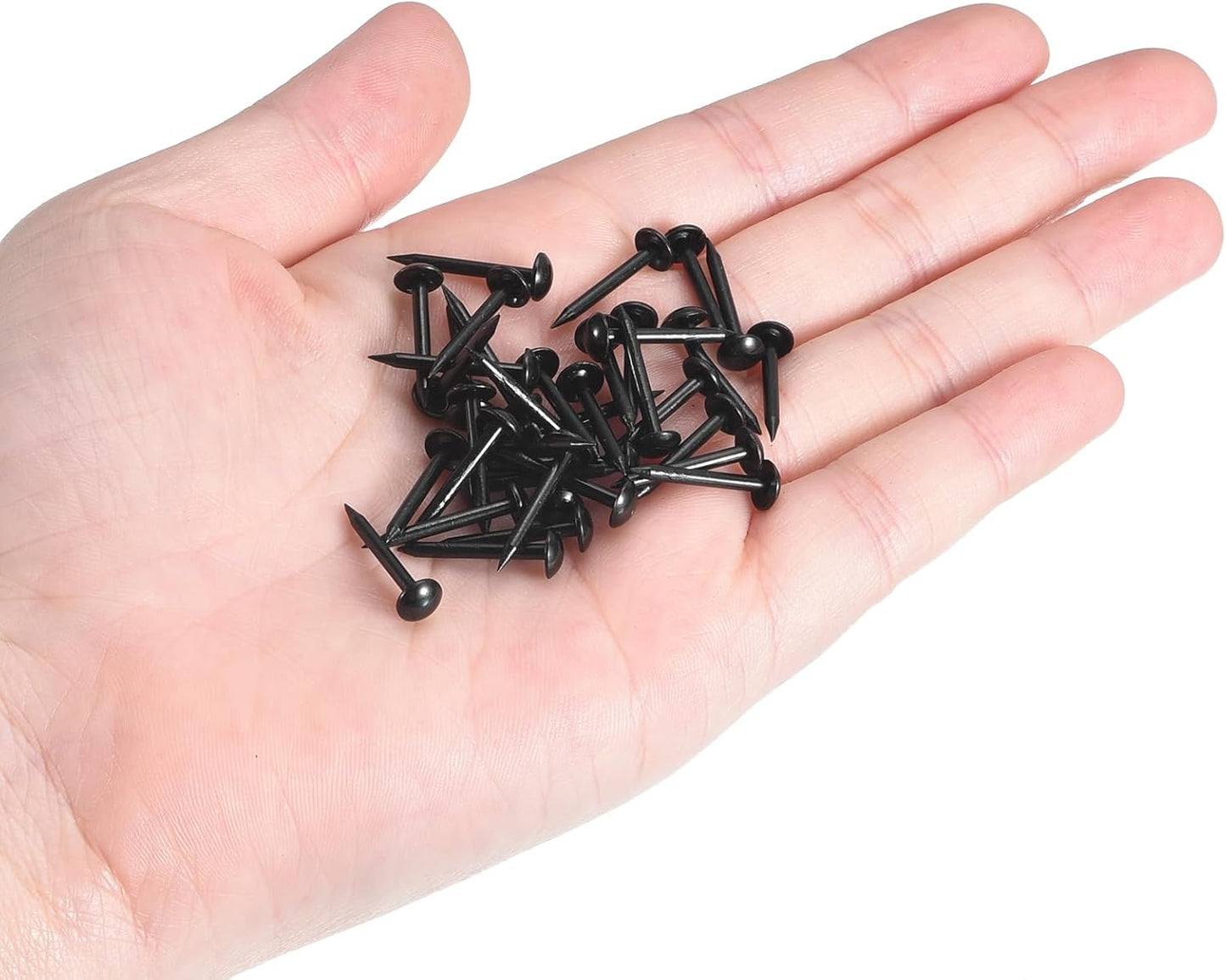 uxcell Upholstery Tacks Nail Pins Furniture, 100Pcs 5x17mm Thumb Tack Pins Assortment Kit Carbon Steel for Home Sofa DIY Decorative Nail Heads Nails, Black