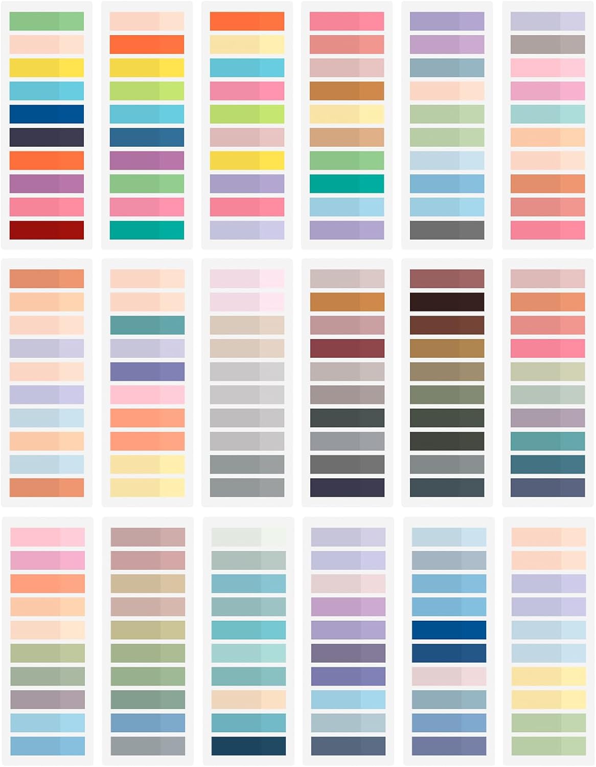 3600Pcs Multi-Colored Writeable and Repositionable Book Flags Strip - Annotating Tabs, Book Markers, Sticky Tabs, Morandi Page Markers