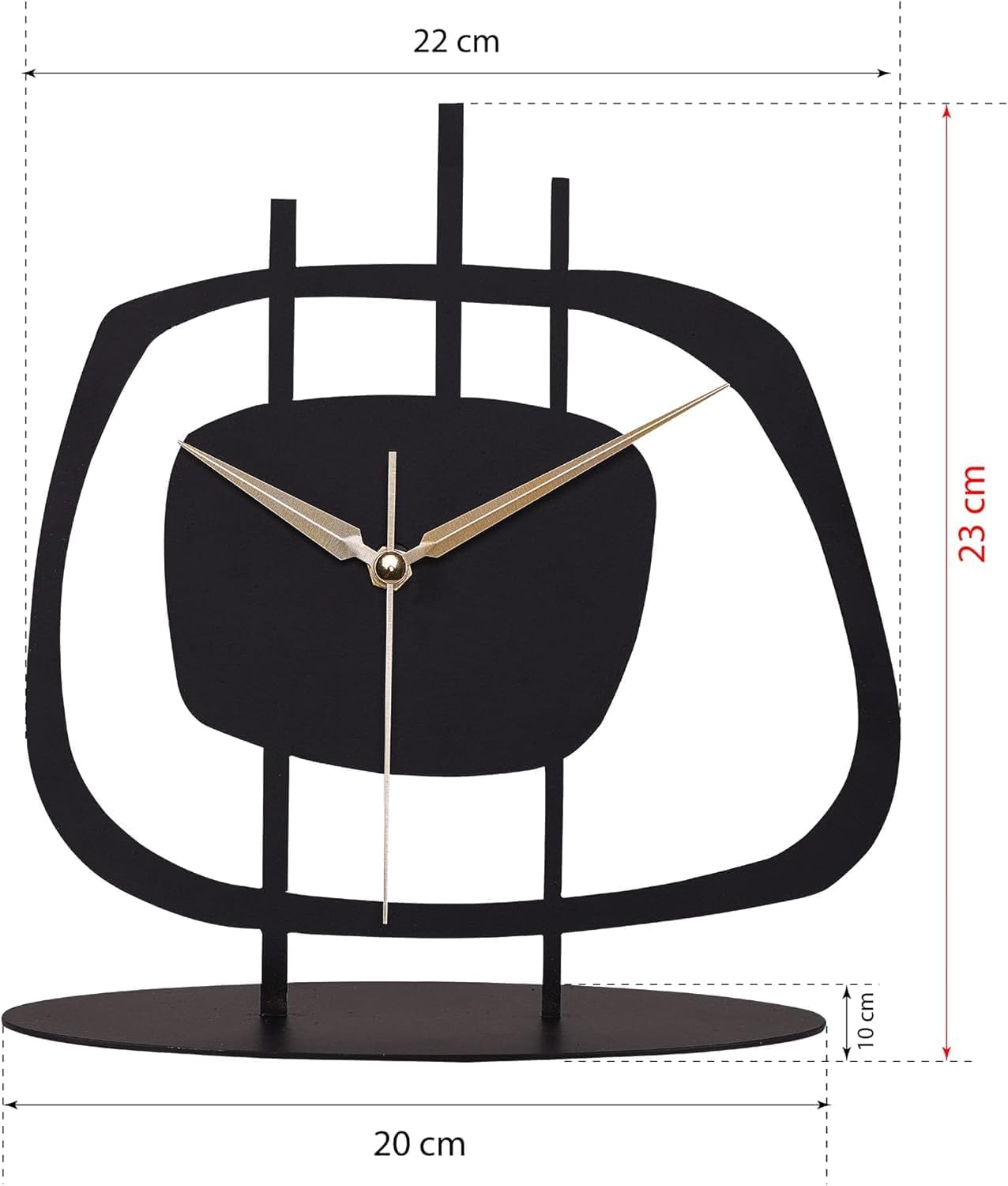 Table Clock for Living Room Office, Bedside, Kitchen | Silent Running Night Shelf Analog Desk Clock with 8 x 9 inch Size | Decorative Table Clocks