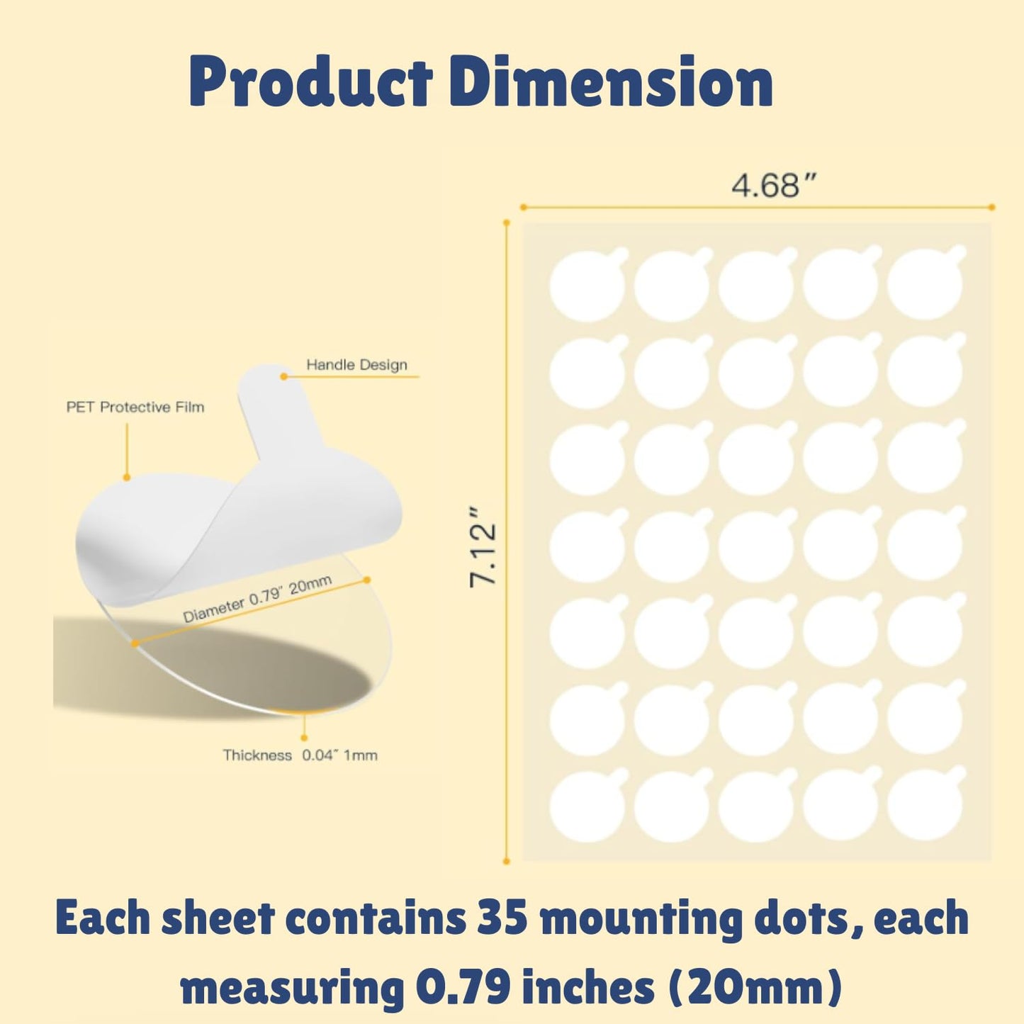 105pcs Double Sided Sticky Dots –Easy to Peel Sticky Dots,Clear Removable Sticky Tack Double Sided Tape Dots for Crafts, Posters, Balloons, and DIY Projects