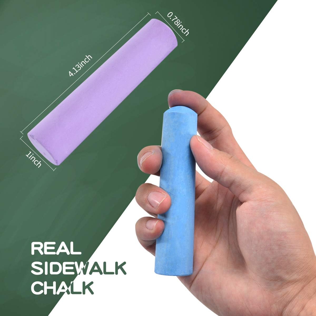 144PCS Washable Sidewalk Chalks Set in 12 Colors Non-Toxic Coloured Chalk Pavement for Kids Jumbo Chalk for Toddler Painting on Blackboard, Playground, Party