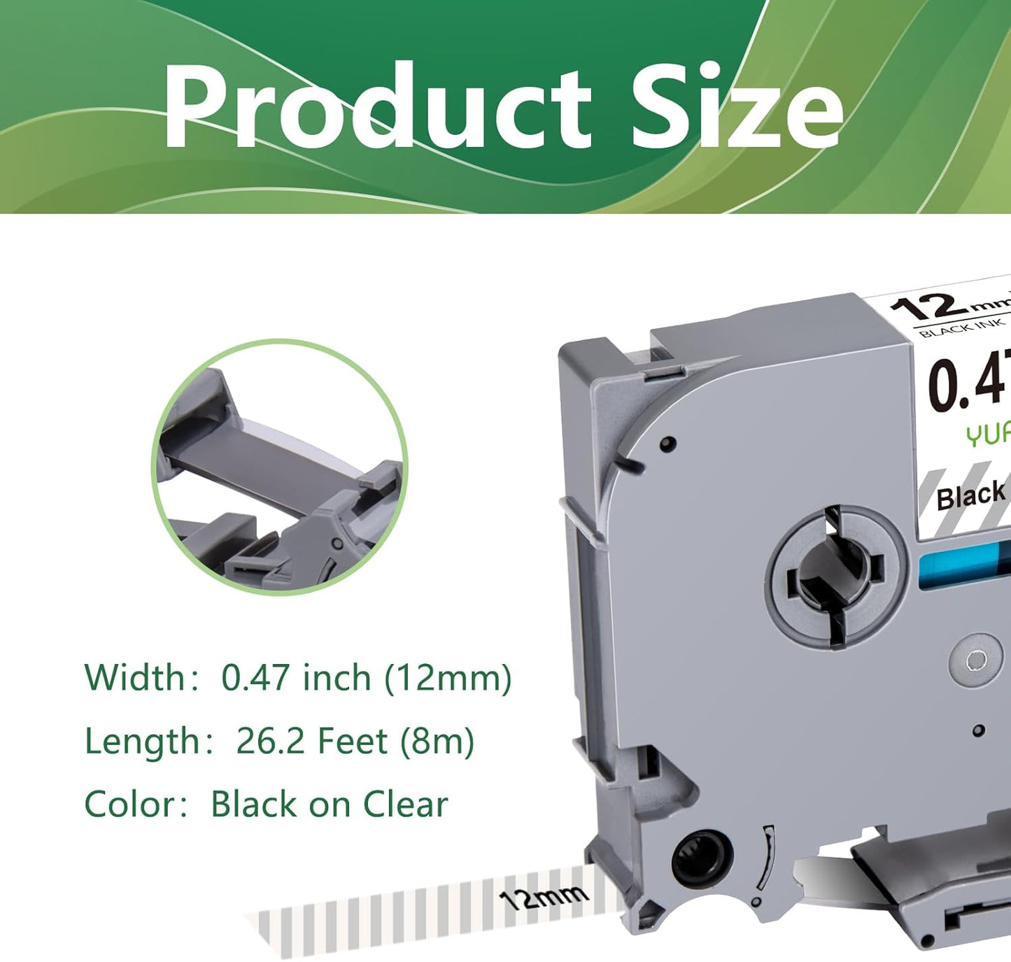 20-Pack TZe131 TZe TZ Tape 12mm 0.47 Laminated Clear Label Tape Compatible with Brother P Touch Label Maker Tape TZe-131 TZ-131 TZ131 for Brother PTD210 PTD220 PTD600 PTD410 PTD202 Printer