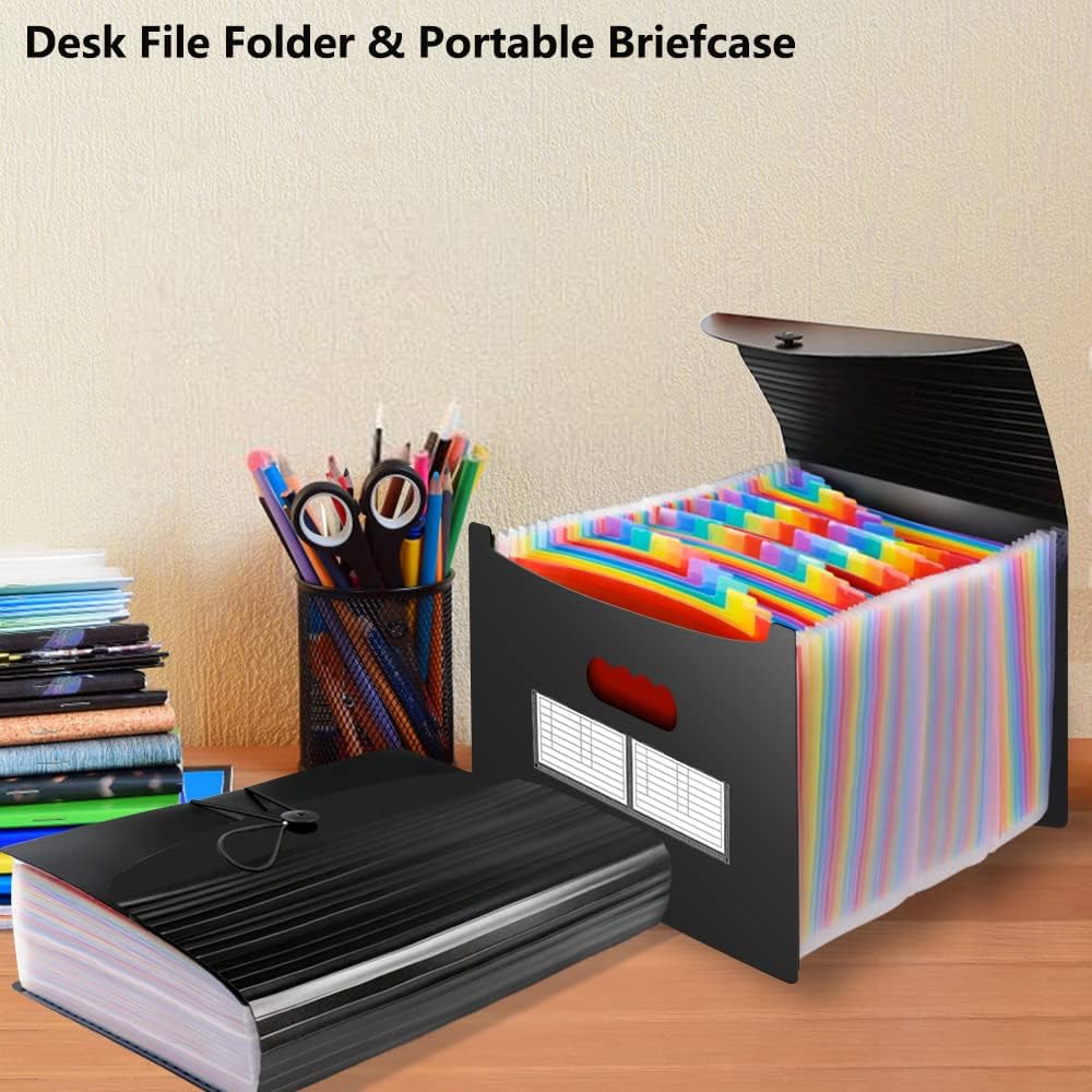 AFMAT Accordian File Organizer, 60 Pockets Large Expanding File Folder Organizer with Blank Labels, Letter/A4 Size Accordion Files Organizers Expandable for Receipt, Bill, Tax, Legal, Paper Filing