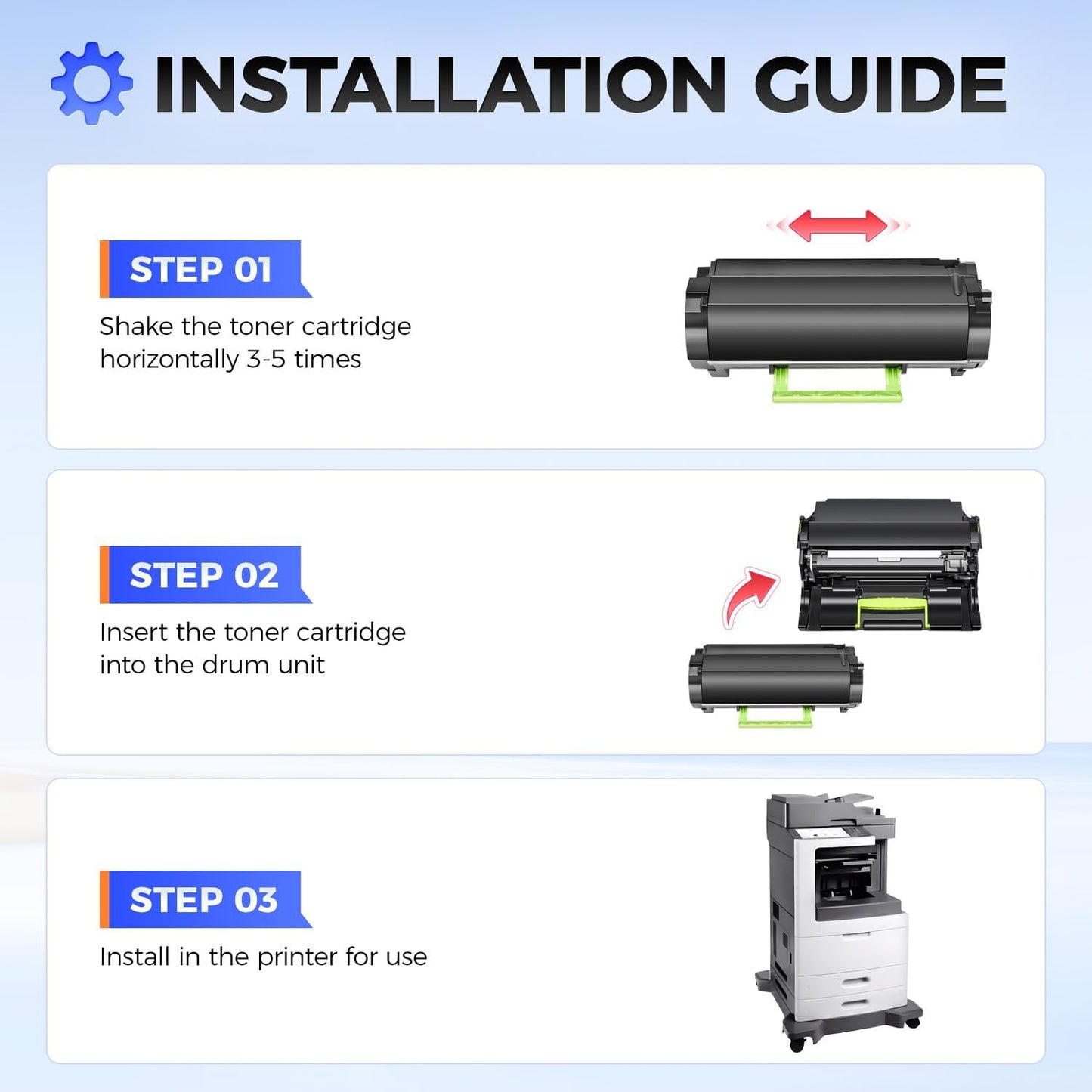 24B6025 Imaging Unit (Not Toner) Black 1-Pack High Yield Replacement for Lexmark 24B6025 Drum Unit Compatible with Lexmark M5155 M5163 M5170 XM5163 XM5170 XM5263 XM7155 XM7155X Printers(100,000 Pages)
