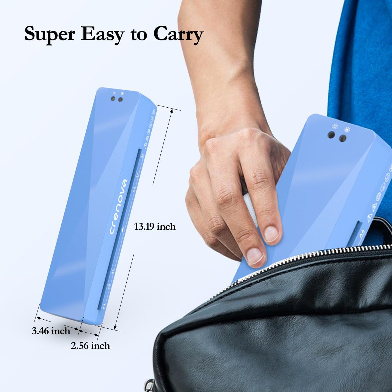 Crenova Laminator Machine with 10 Laminating Sheets, A4 Laminating Machine Hot & Cold with Fast Warm Technology, Thermal Laminator 9 Inch for Home Office School Business Blue