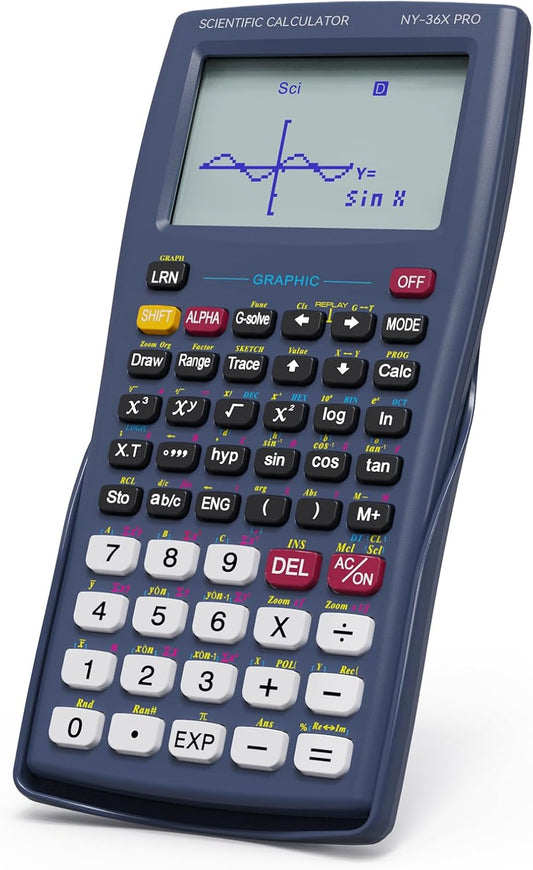 Scientific Calculator with Graphing Function, NEWYES 36X Pro Graphic Science Calculator for Middle and High School Supplies (Blue)