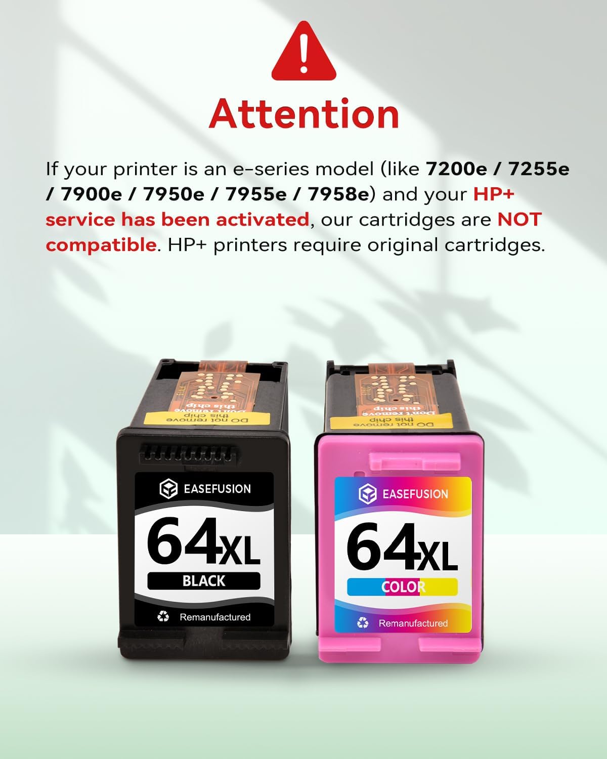 64XL Black and Color Ink Cartridge Remanufactured Replacement for HP Ink 64 HP64 HP64XL Combo Pack Compatible with HP Envy Photo 7800 7855 7858 7100 7155 6200 6255 Tango X Series Printers