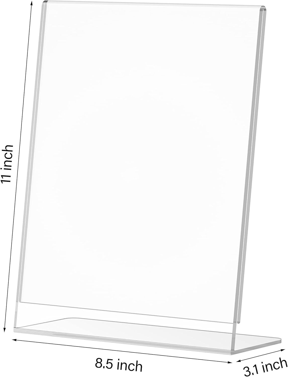 Relx Acrylic Sign Holder 8.5 x 11, Slant Back Display Stand, Clear Frames Plastic Sign Holder for Store, Restaurant (24 Pack)