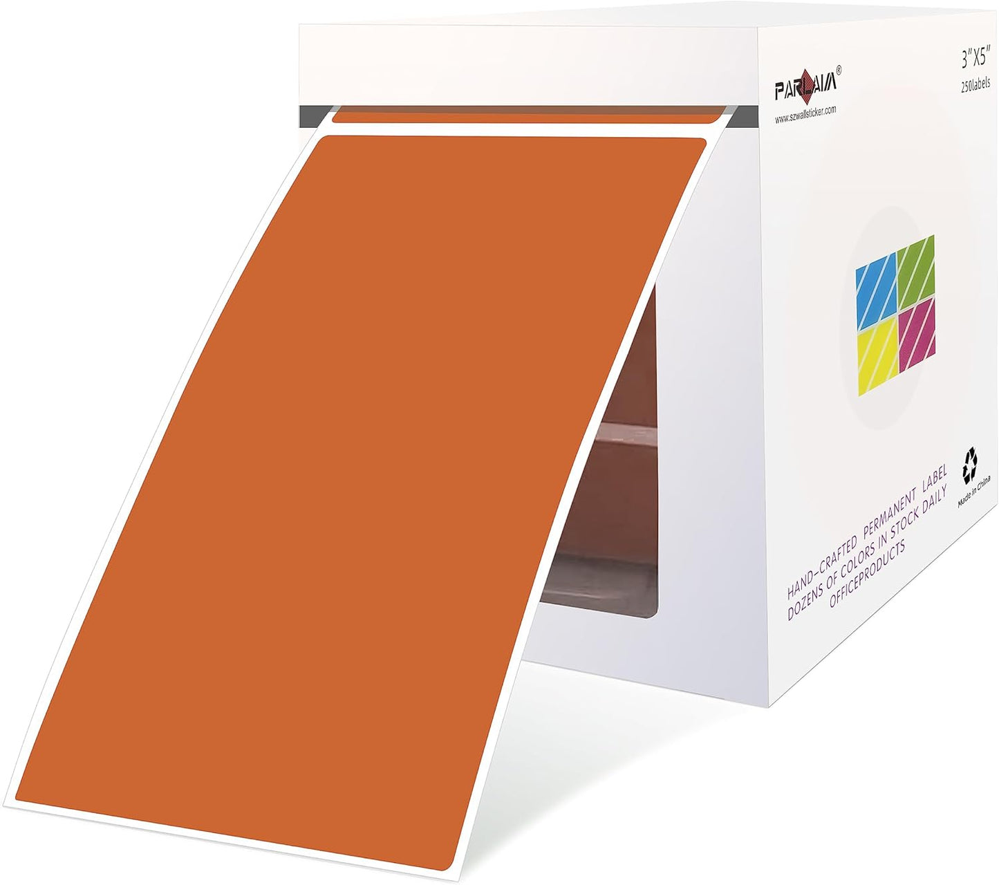 PARLAIM 5 X 3 inch Rectangle Inventory Labels Color Coding Stickers, 250PCS Permanent Sticker for Warehouse Moving Box Square Label (Brown)
