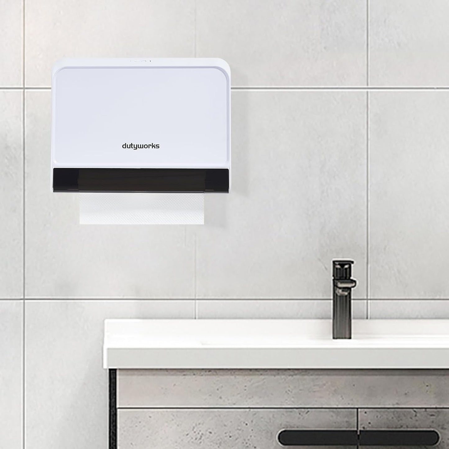 Paper Towel Dispenser Wall Mounted, Multifold Hand Towel Dispenser for Kitchen Bathroom Home Business, Trifold/C Fold/Z Fold Paper Towel Holder with Lock, Universal Paper, White