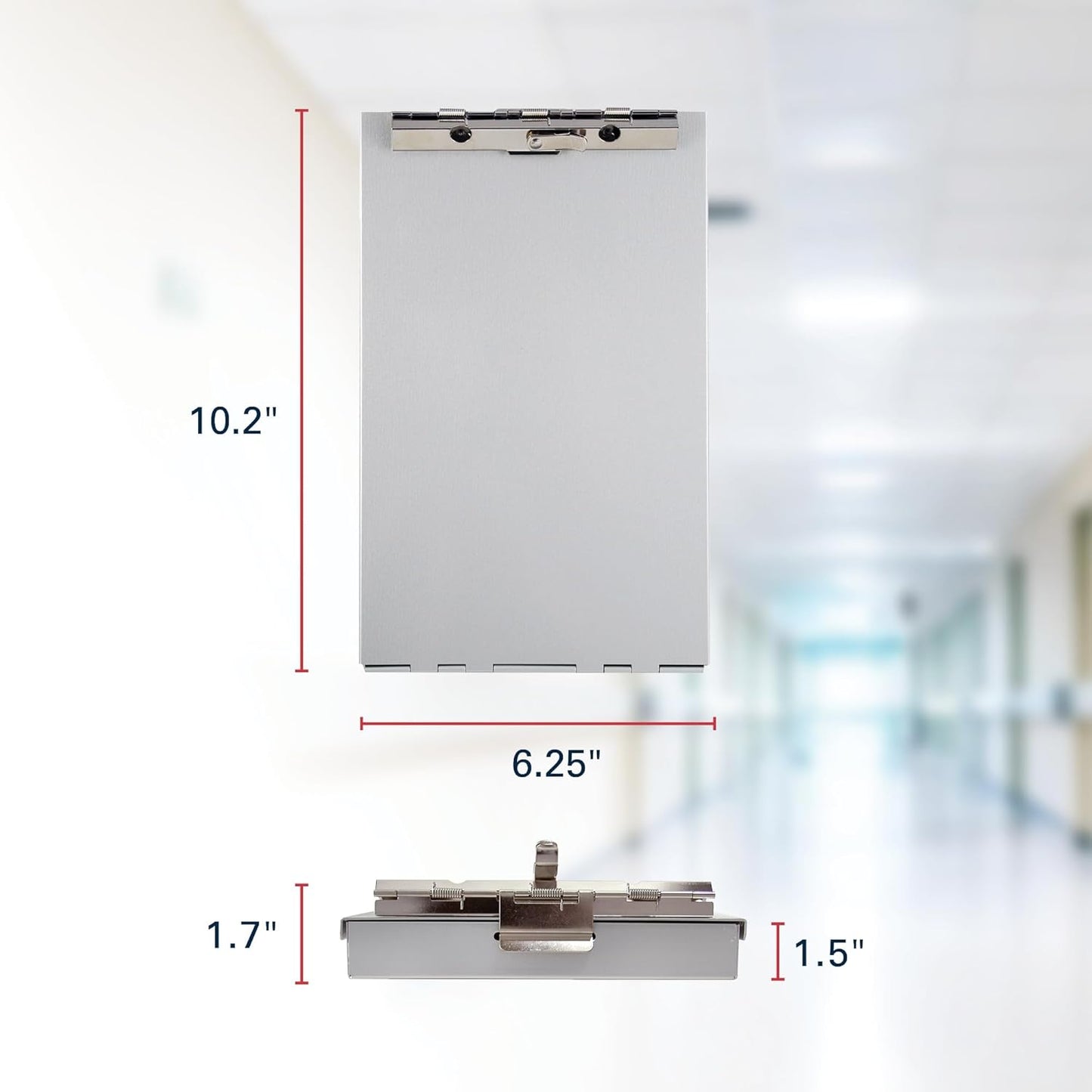 Saunders Silver Memo Size Aluminum Redi Rite Storage Clipboard with 1 Inch Storage Compartment and Self Locking Latch - Form Holder Perfect for Contractors, Truckers, and Office Use