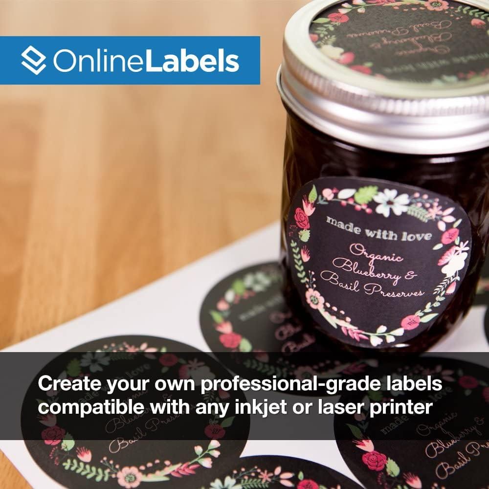 2.5 Inch Round Labels - Pack of 120 Circle Stickers, 10 Sheets - Inkjet/Laser Printer - Online Labels
