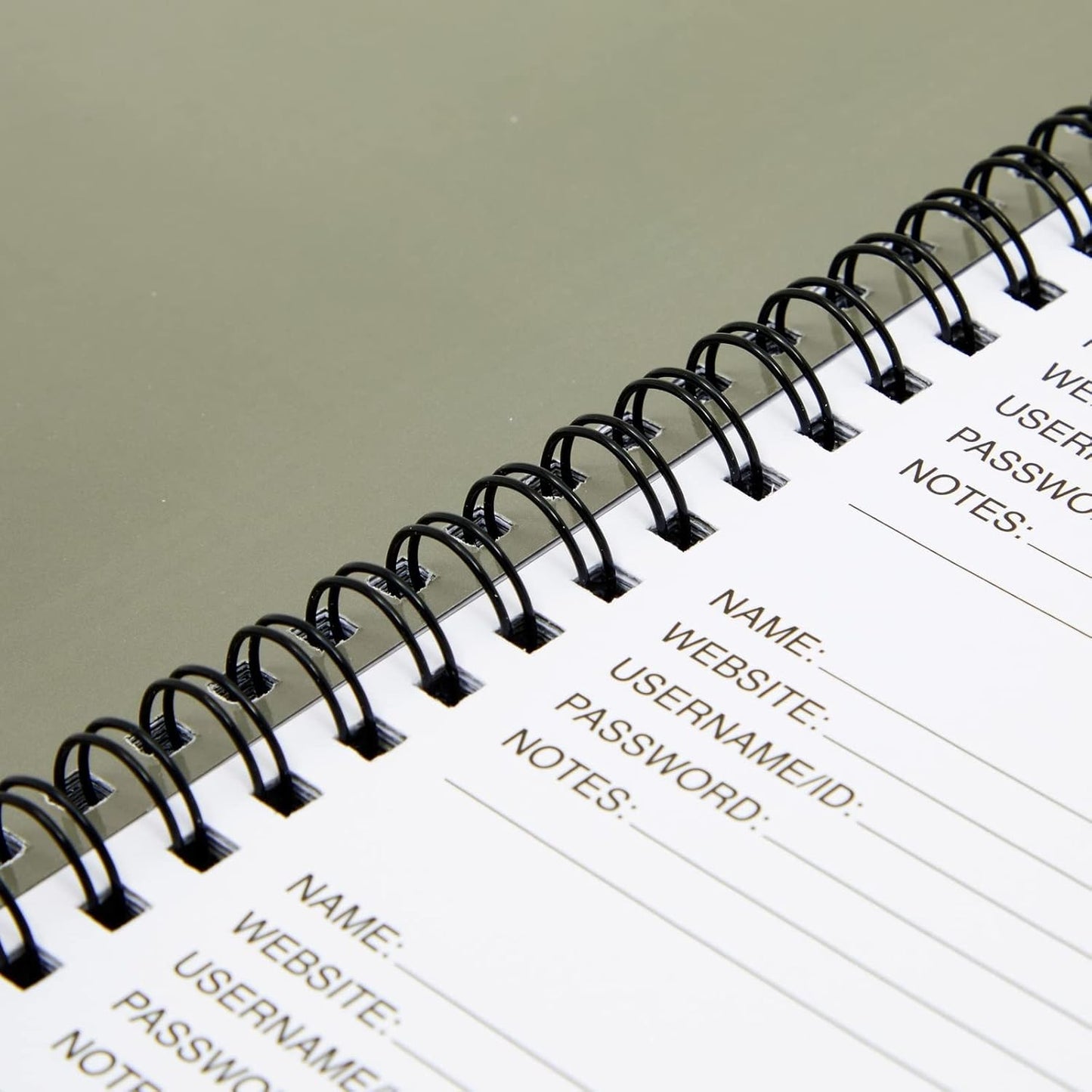 Juvale Password Book with Alphabetical Tabs - 5 x 7 in, 2-Pack, Gray & Black, 80 Lined Pages, Spiral-Bound, Plastic Cover - Password Notebook & Log Book for Username & Login Management