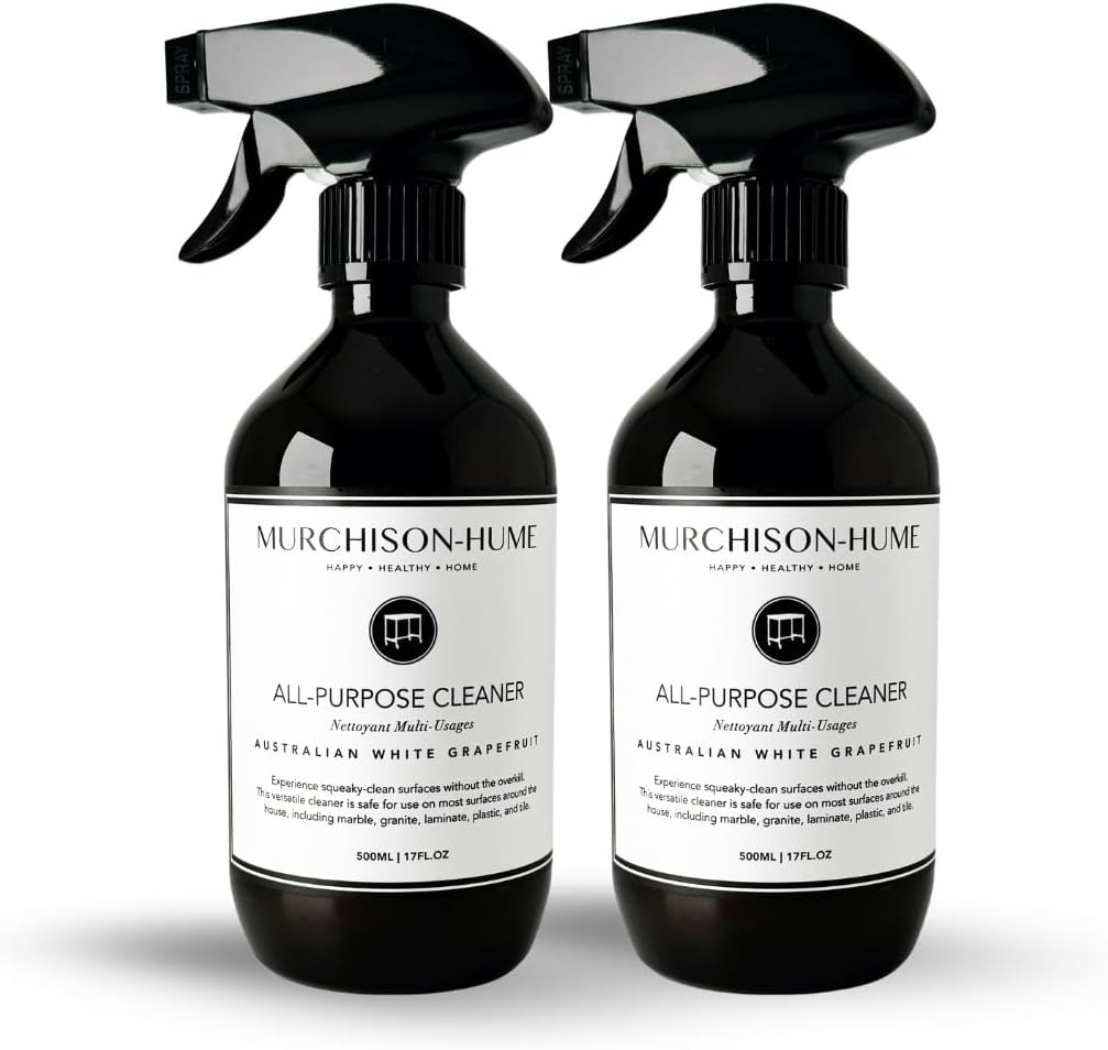 Murchison-Hume All-Purpose Cleaner - Vegan, Plant-Based, and Biodegradable Formula, Safe for Household Surfaces, 17 fl. Oz Refillable Spray Bottle - Pack of 2 (Australian White Grapefruit)