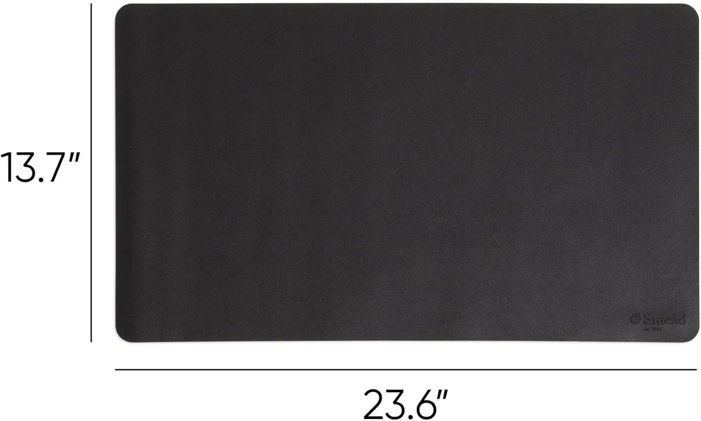 Smead Desk Pad, Vegan Leather Desk Mat with Non-Slip Faux Suede Backing, Perfect Desk Organizer for Office Decor, 23.6” x 13.7” Small, Charcoal (64838)
