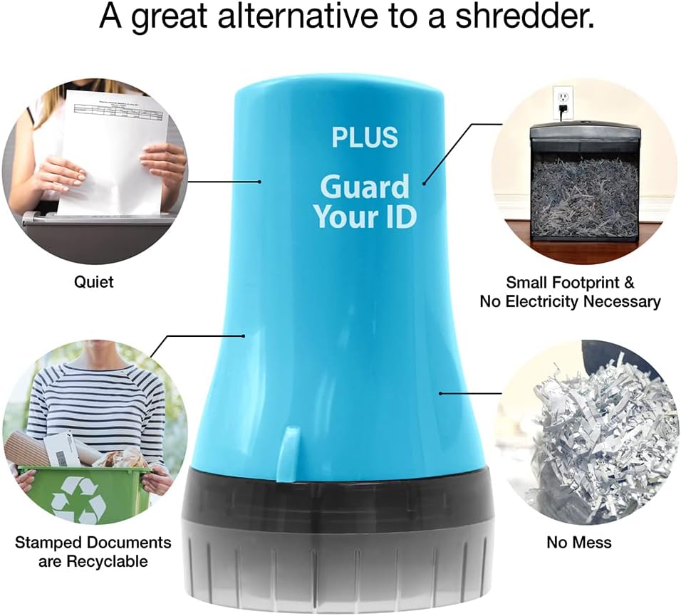 Wide Advanced ID Roller Stamp by Guard Your ID, Mess-Free Address Blocker for Identity Protection (3-Pack, Turquoise)