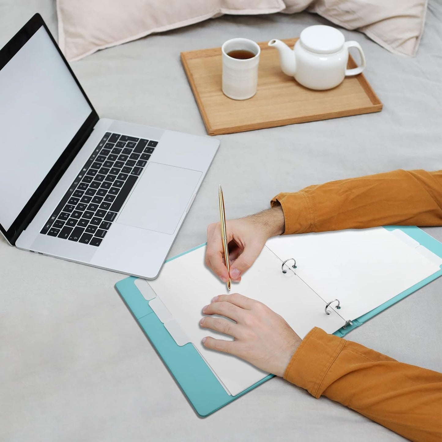 3 Ring Binder Dividers with 5 Tabs, Write & Erase Plastic Binder Dividers Durable 3 Hole Punch Dividers Letter-Size 1/5 Cut Big Tabs Dividers, 20 Set, 100 Dividers Total