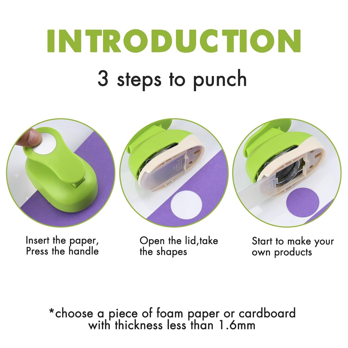 LOONENG 5/8 Inch Circle Hole Punch - Create Perfect Circles for Handmade Craft Projects - Ideas for Scrapbooking, Card Making, DIY Photo Albums, Gift Tags, Homemade Confetti