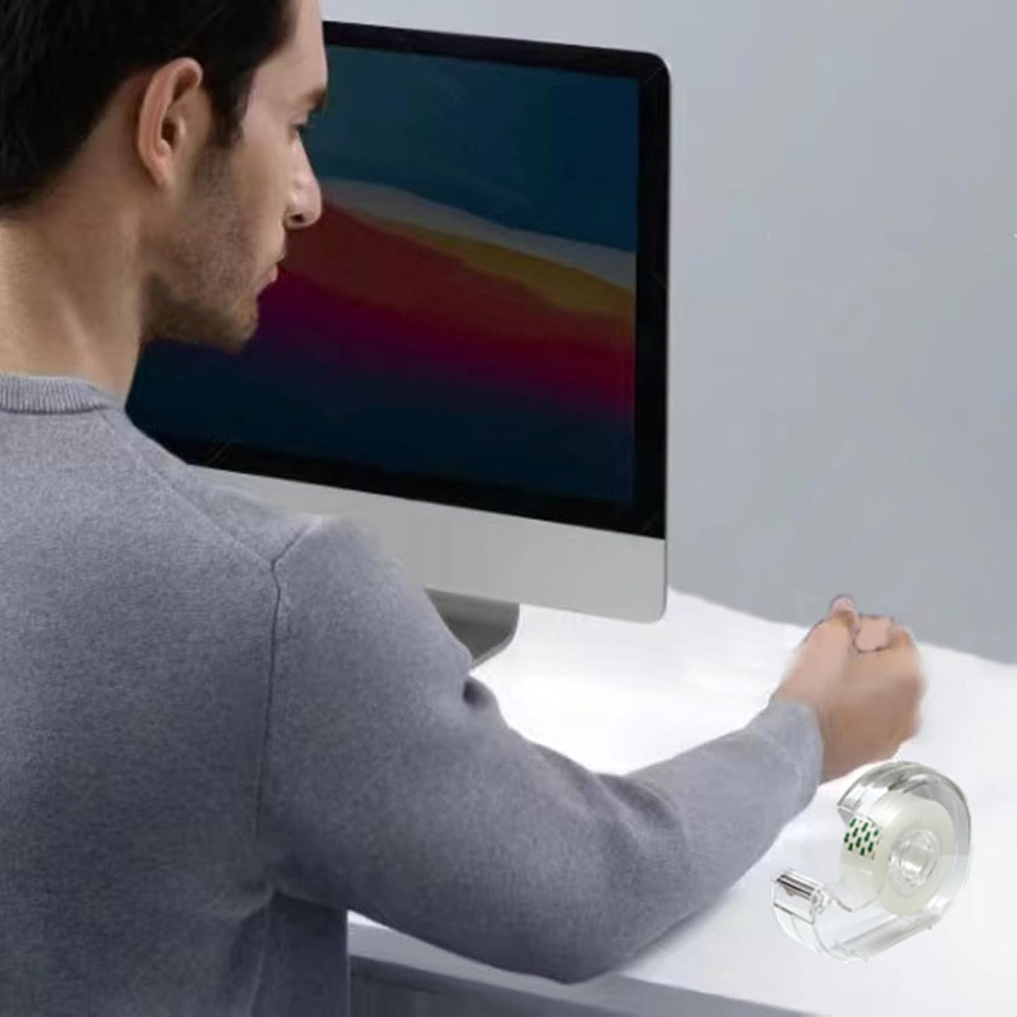 Tape, Clear Tape,Transparent Tape for Office Supplies and School Supplies,Glossy Finish,3/4 in x 720 in, Dispensered, 16 Pack