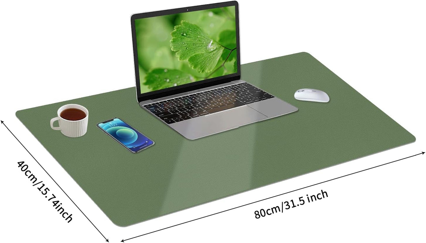 Bloss Green Desk Mat, Desk Matt for Desktop, Large Leather Desk Pad, Desk Pad Mat Waterproof, Computer Mat for Office/Home/Decor/Desk Protector(31.5 x 15.7 Inches)
